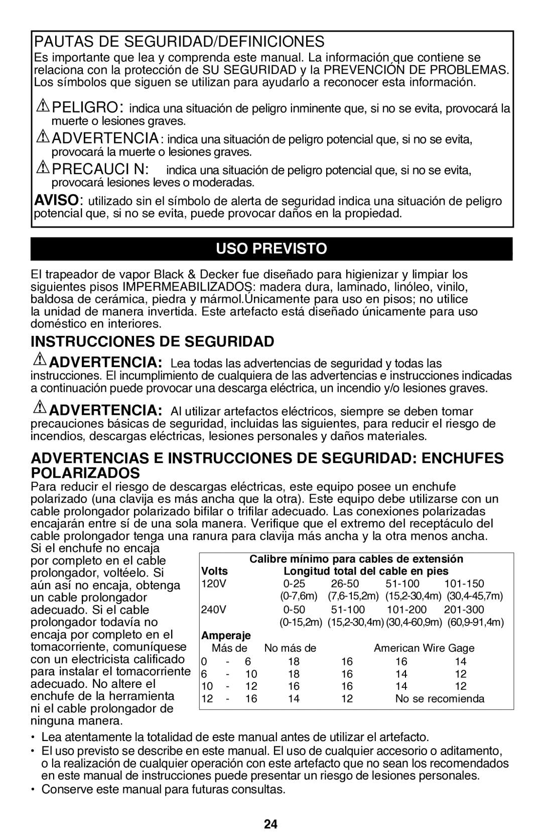 Black & Decker BDH1760SM USO Previsto, Instrucciones de seguridad, Advertencias E Instrucciones DE Seguridad Enchufes 