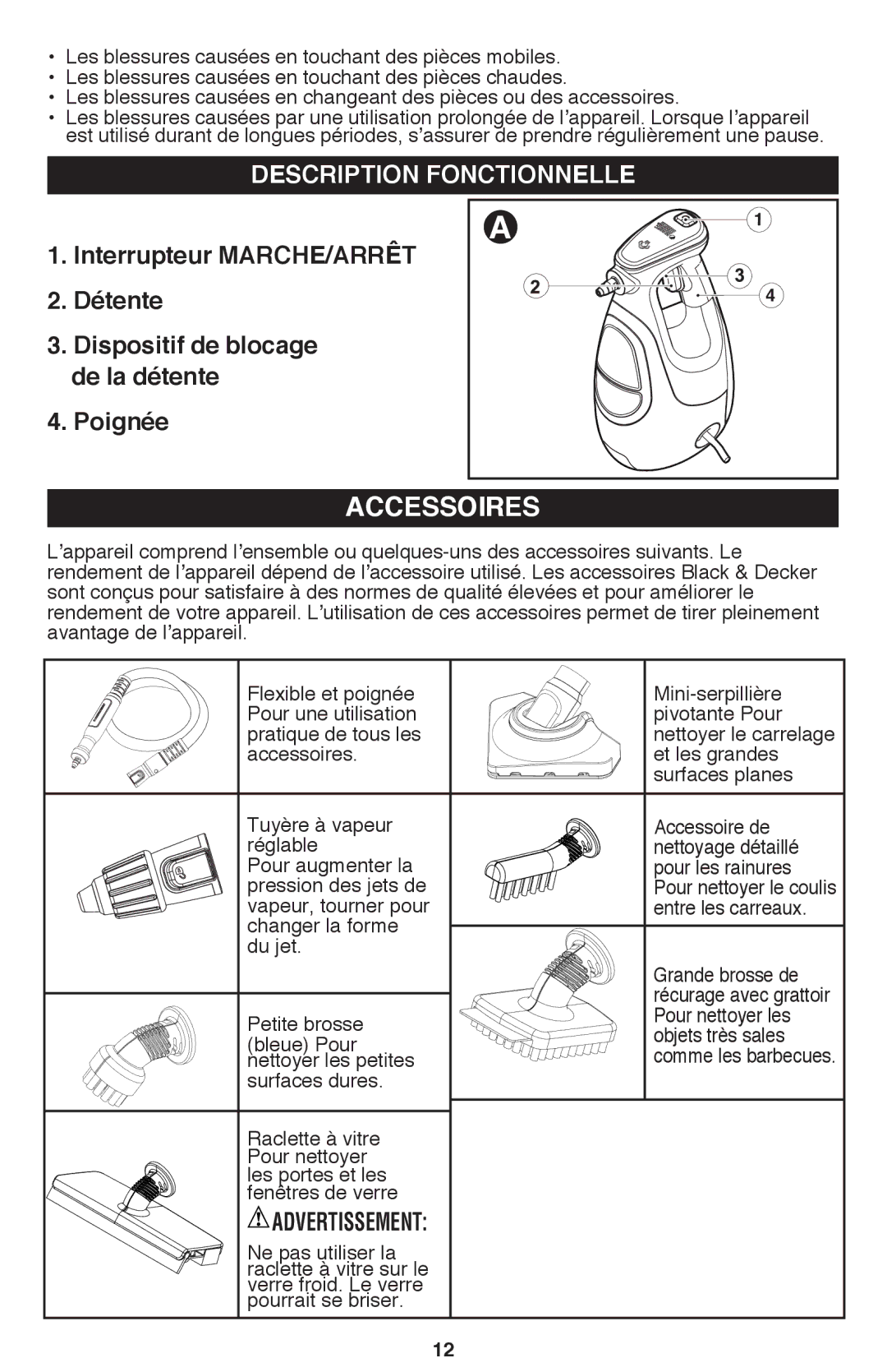 Black & Decker BDH1800SM instruction manual Accessoires 