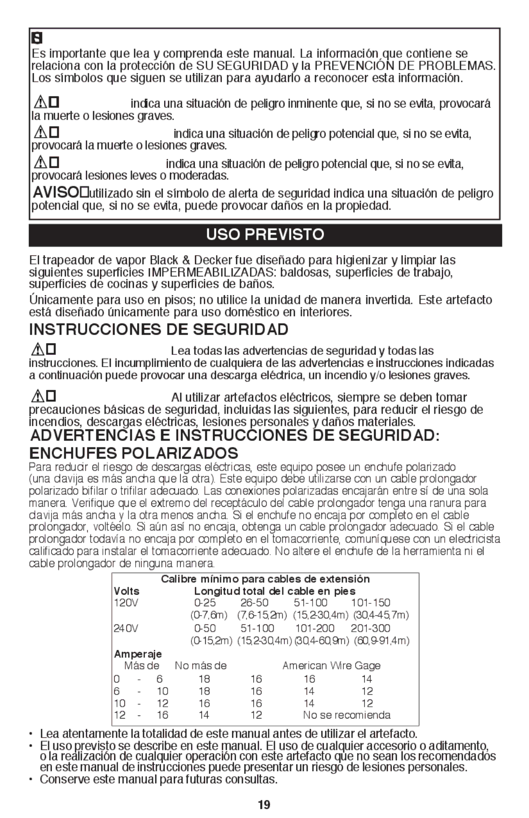 Black & Decker BDH1800SM instruction manual USO Previsto, Instrucciones de seguridad 