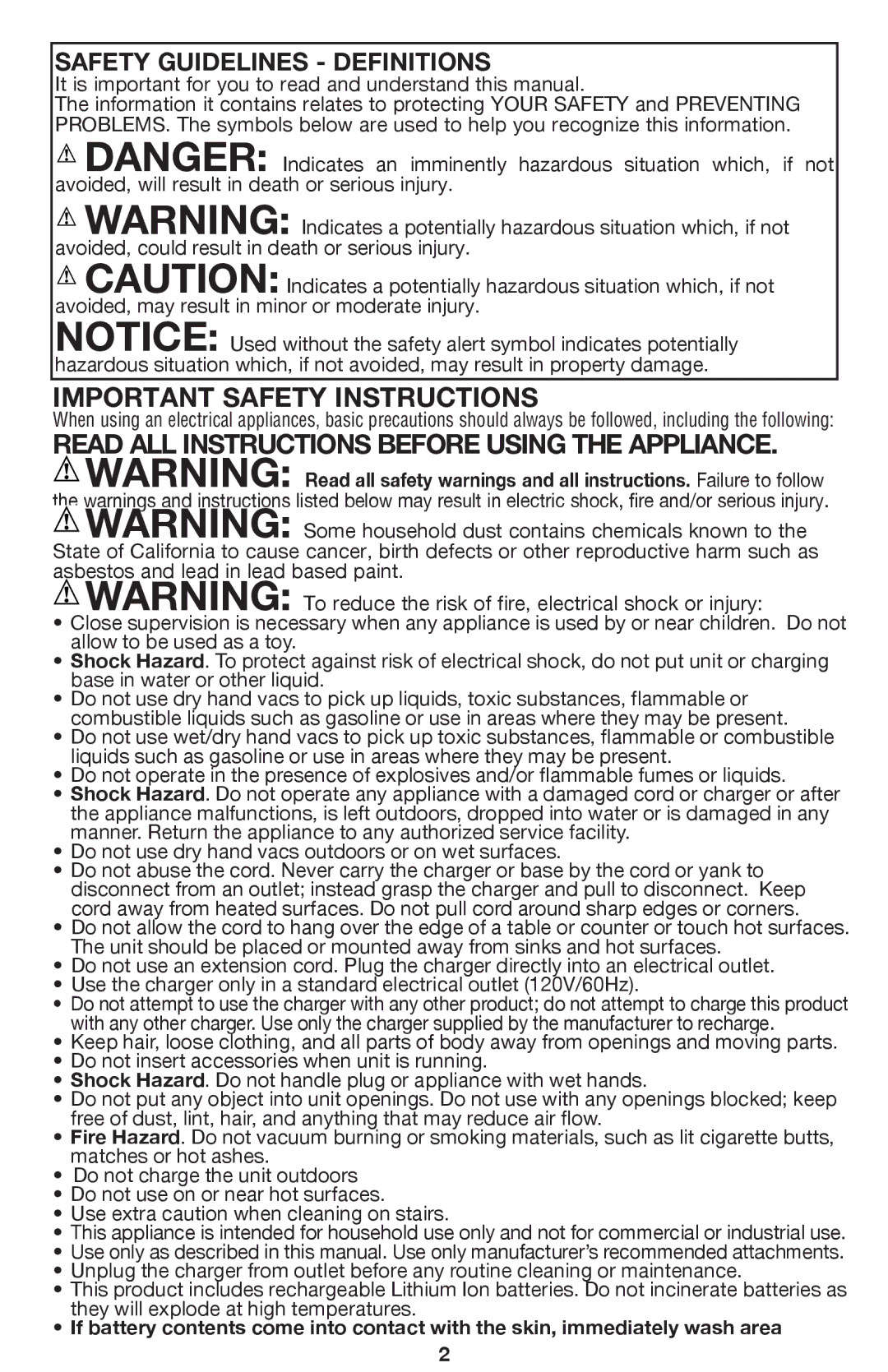 Black & Decker BDH2000PL instruction manual Important Safety Instructions, Read ALL Instructions Before Using the Appliance 