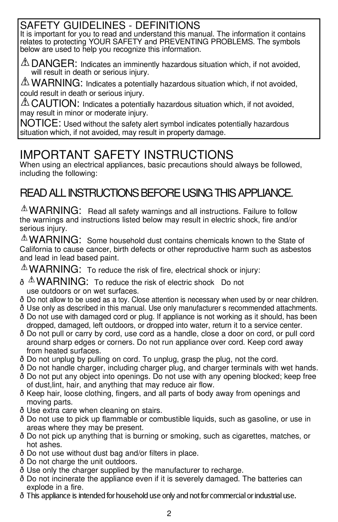 Black & Decker BDH7200CHV instruction manual Important Safety Instructions, Safety Guidelines Definitions 