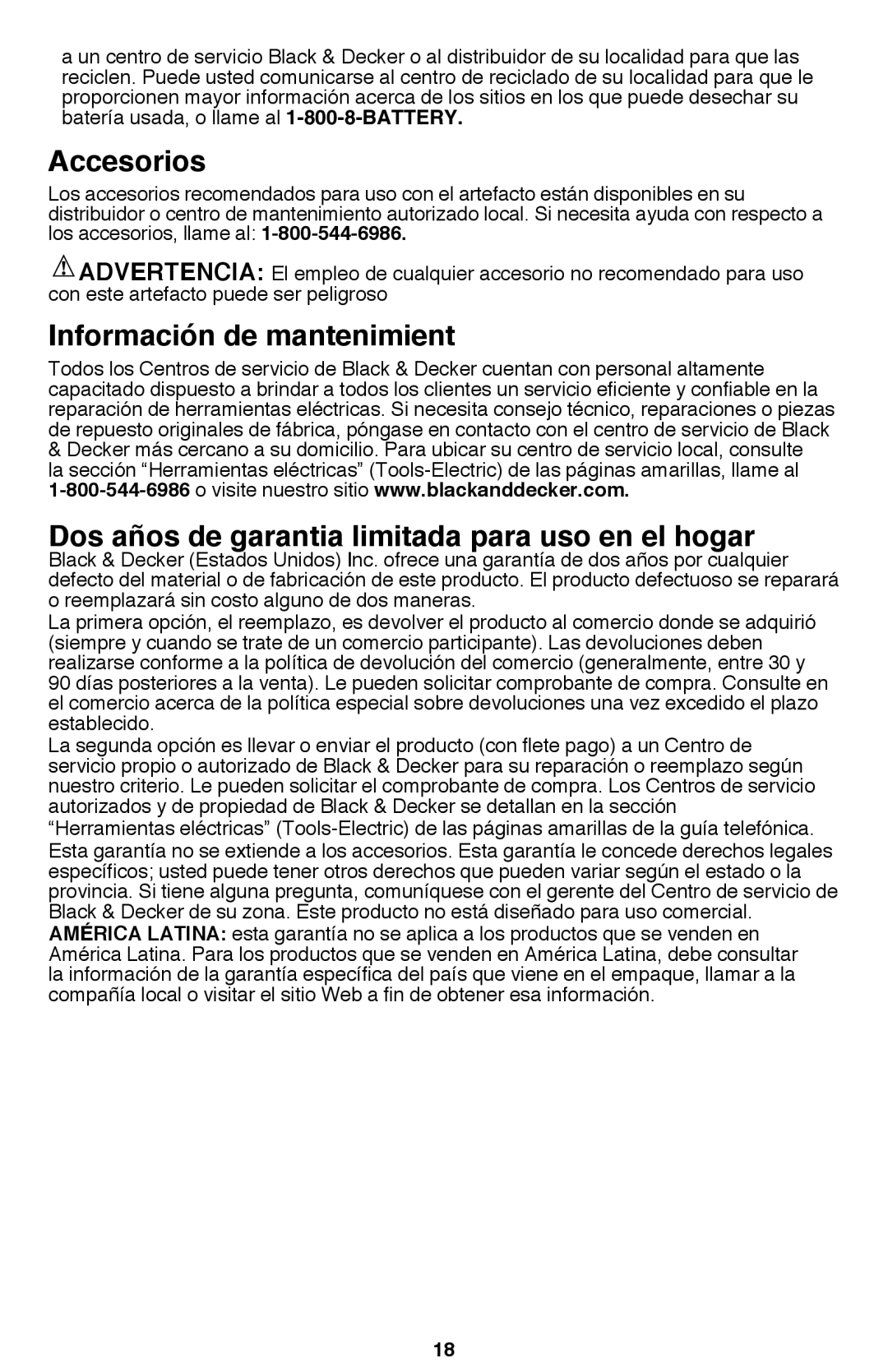 Black & Decker BDH9600CHV instruction manual Accesorios 