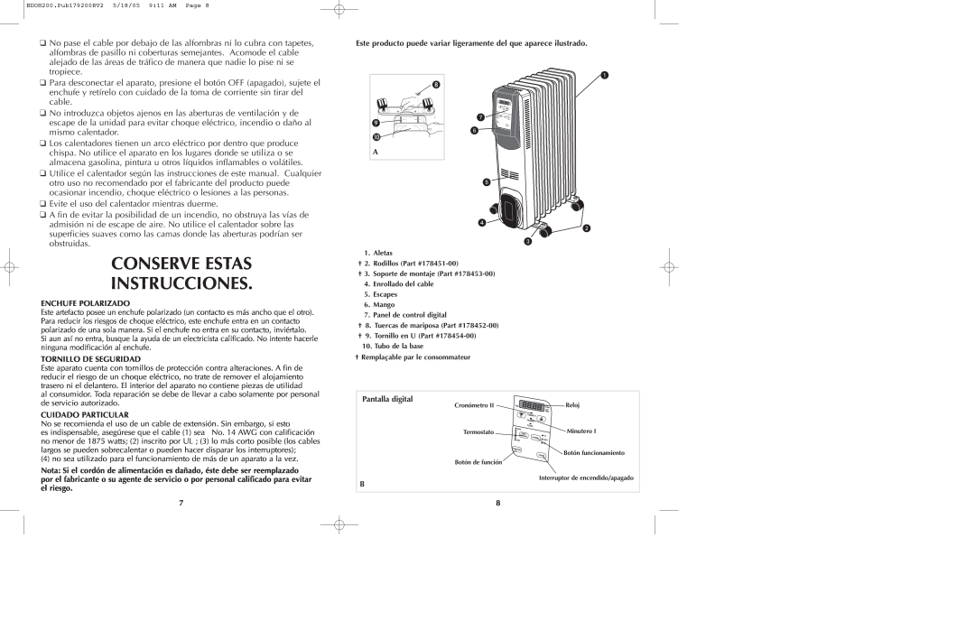 Black & Decker BDOH200C manual Conserve Estas Instrucciones 