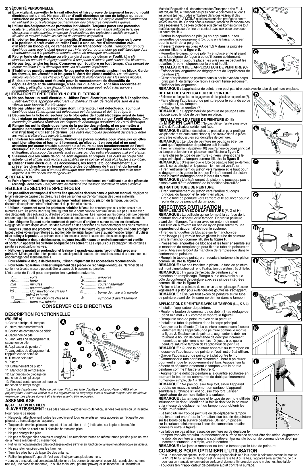 Black & Decker BDPE200B instruction manual Regles DE Securite Specifiques, Assemblage, Directives D’UTILISATION 