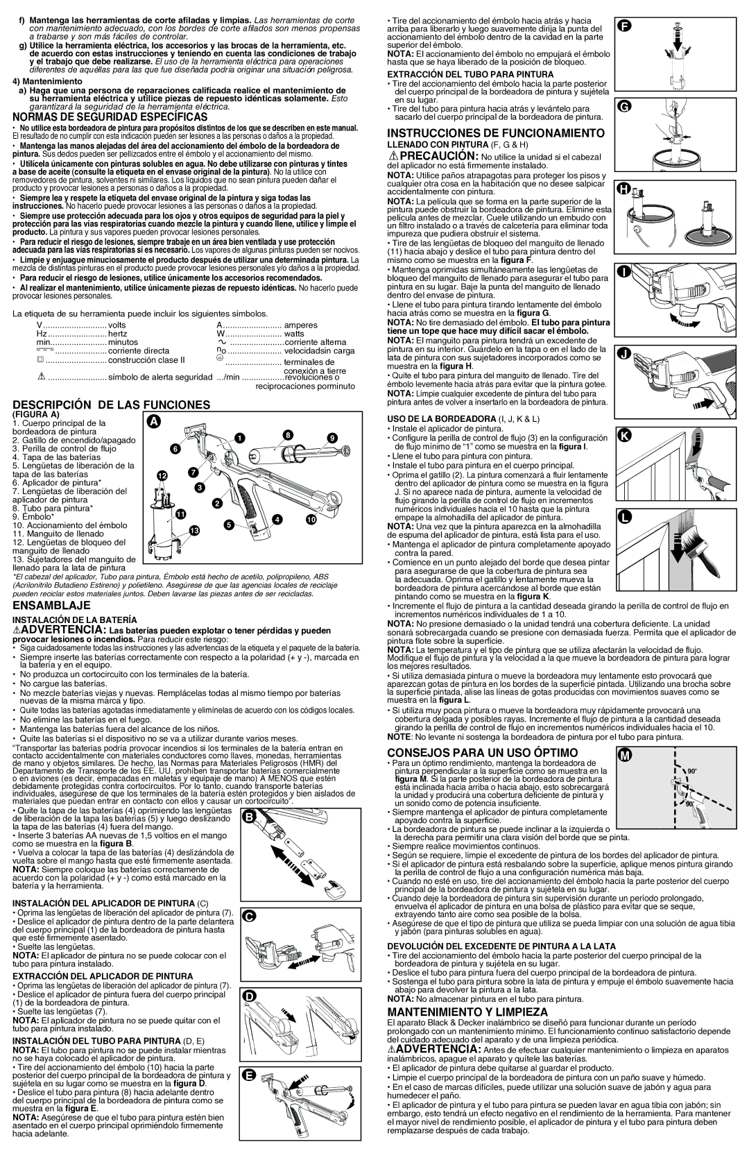 Black & Decker BDPE200B instruction manual Normas DE Seguridad Específicas, Descripción DE LAS Funciones, Ensamblaje 