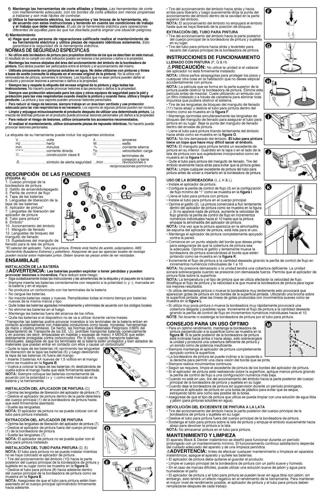 Black & Decker BDPE200B instruction manual Normas De Seguridad Específicas, Descripción De Las Funciones, Ensamblaje 