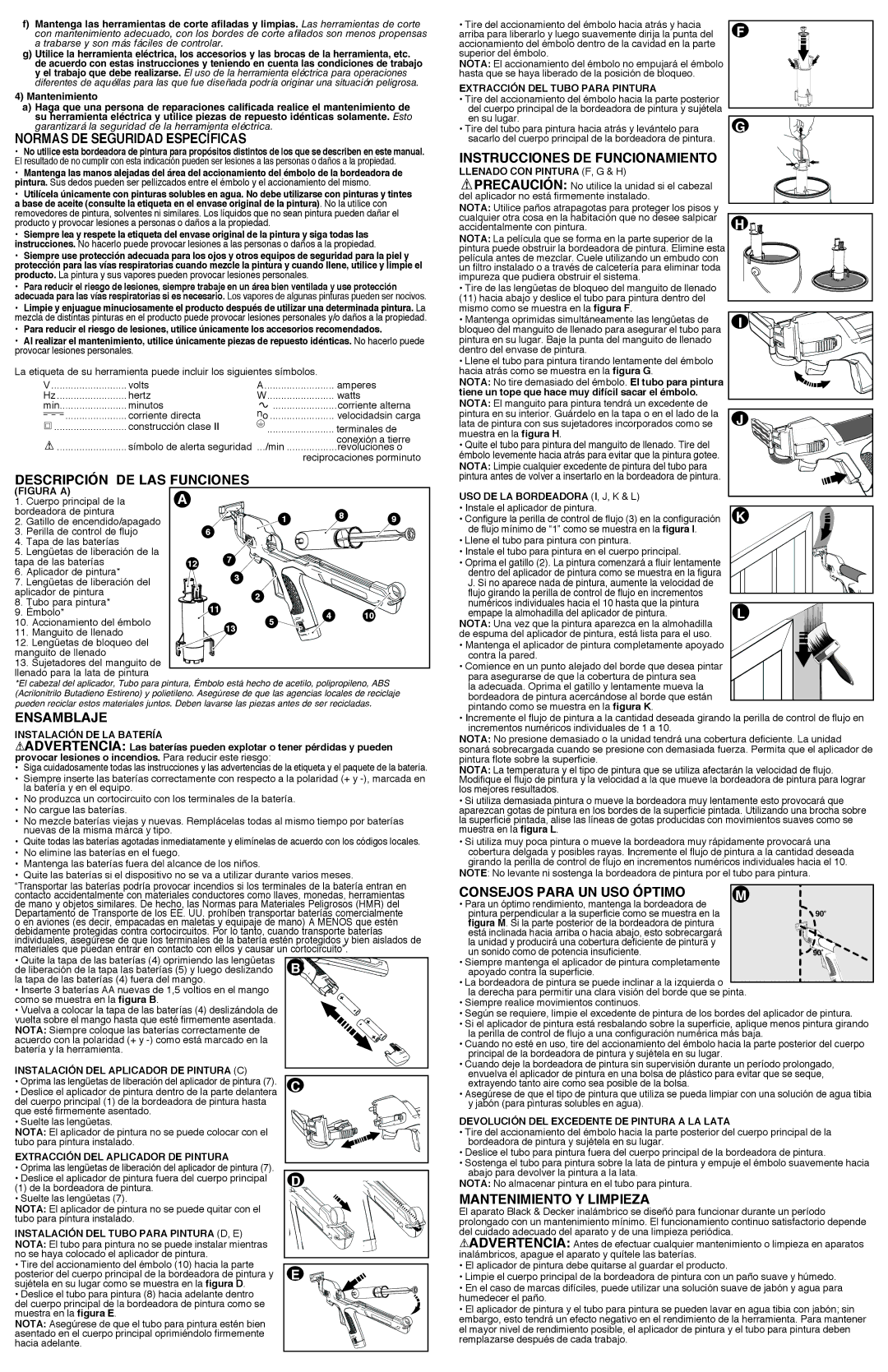 Black & Decker BDPE210 Normas DE Seguridad Específicas, Descripción DE LAS Funciones, Ensamblaje, Mantenimiento Y Limpieza 