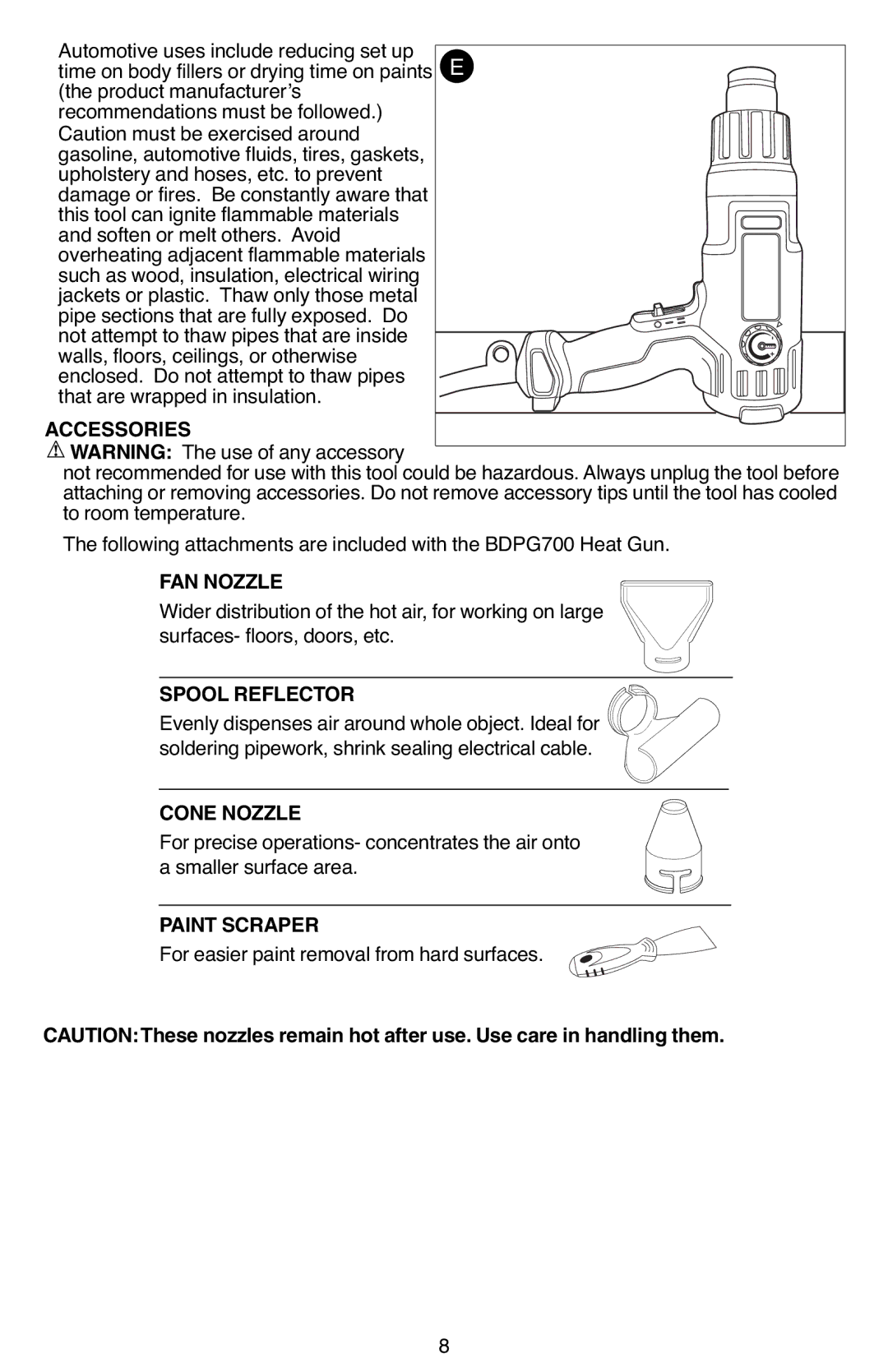 Black & Decker BDPG700 instruction manual ForPAINTeasierSCRAPERpaint removal from hard surfaces 