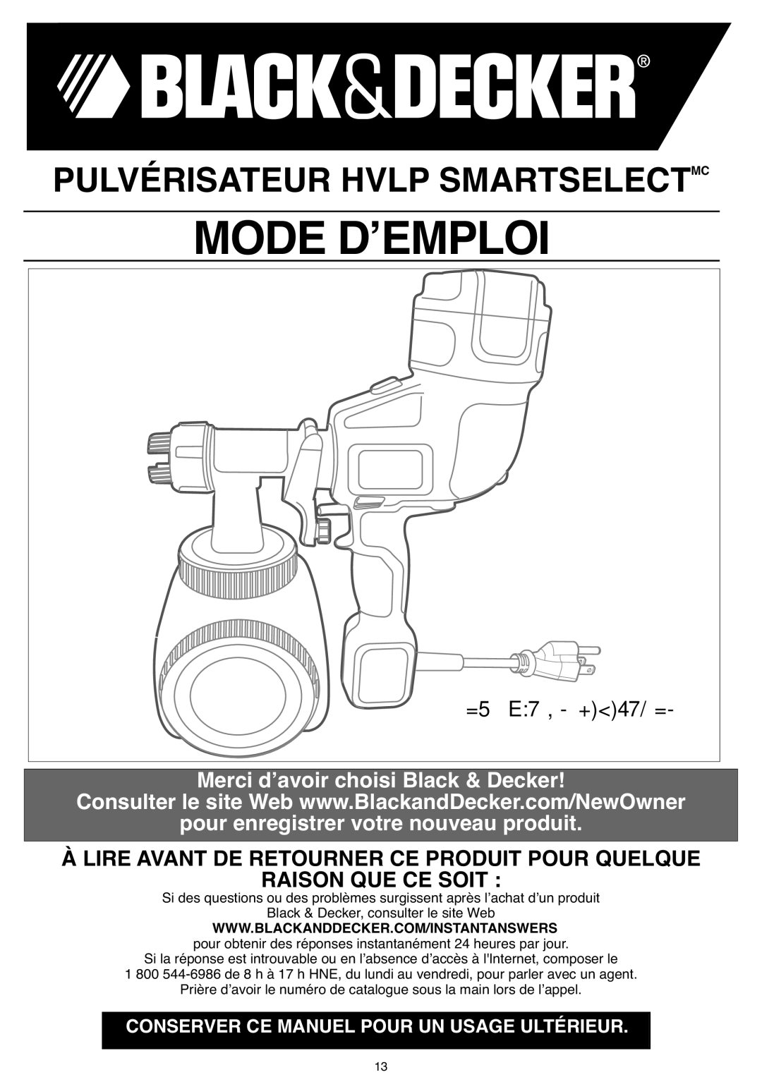 Black & Decker BDPH200B instruction manual Mode DʼEMPLOI MC 