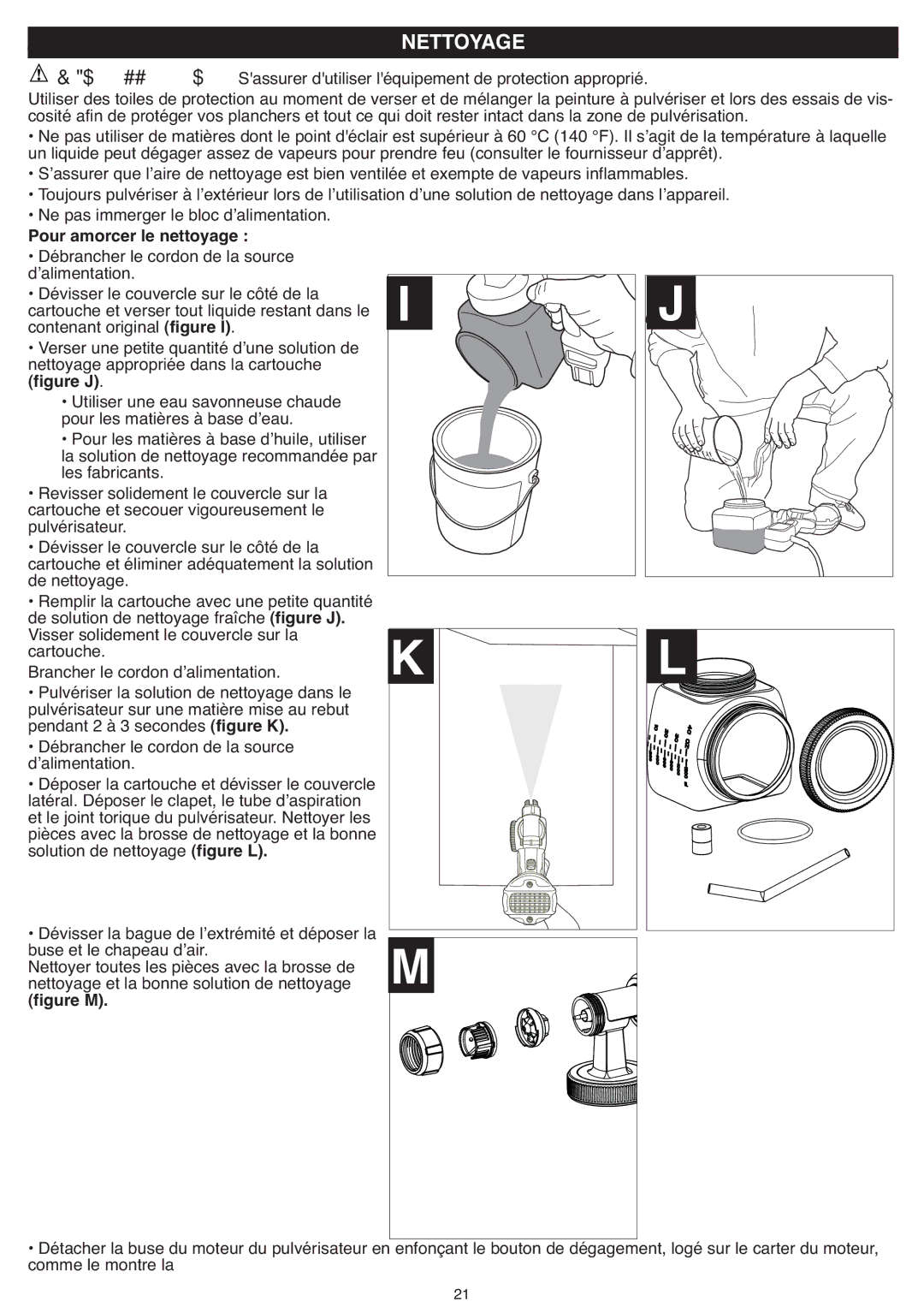 Black & Decker BDPH200B instruction manual Nettoyage, Ne pas immerger le bloc dʼalimentation, Pour amorcer le nettoyage 