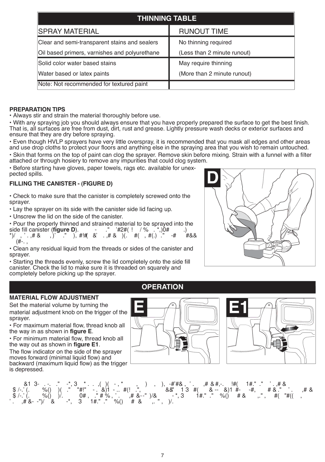 Black & Decker BDPH200B Operation, Preparationtips, Filling the Canister Figure D, Material Flow Adjustment 