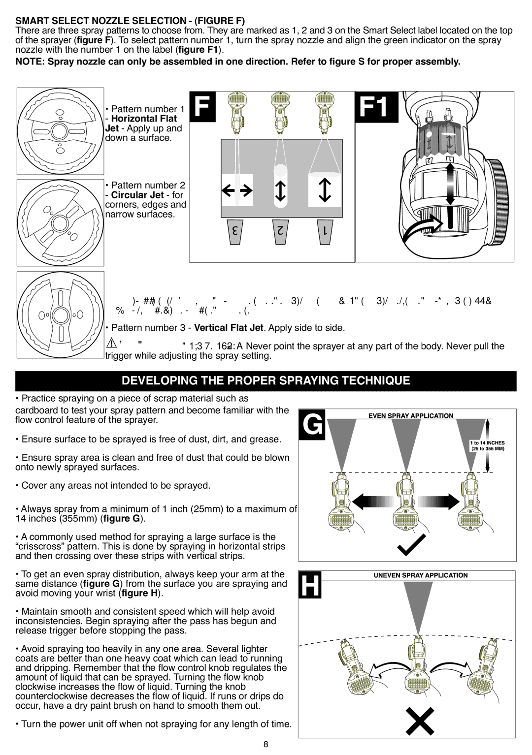 Black & Decker BDPH200B Developing the Proper Sprayingtechnique, Smart Select Nozzle Selection Figure F 