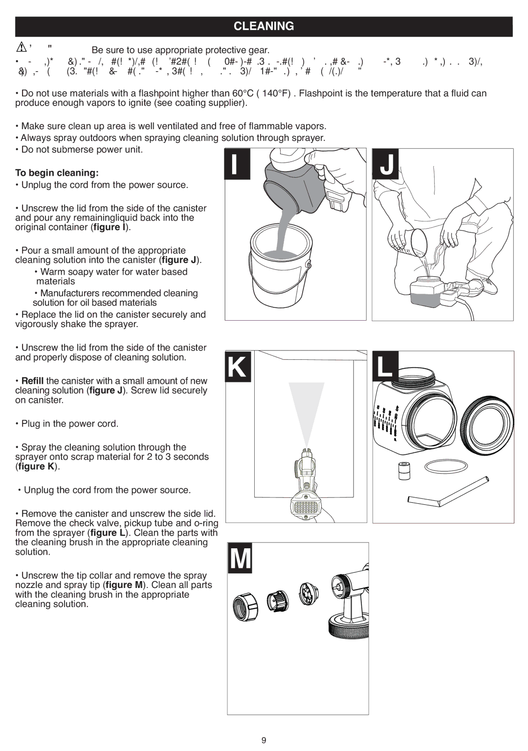 Black & Decker BDPH200B instruction manual Cleaning, Be sure to use appropriate protective gear, To begin cleaning 