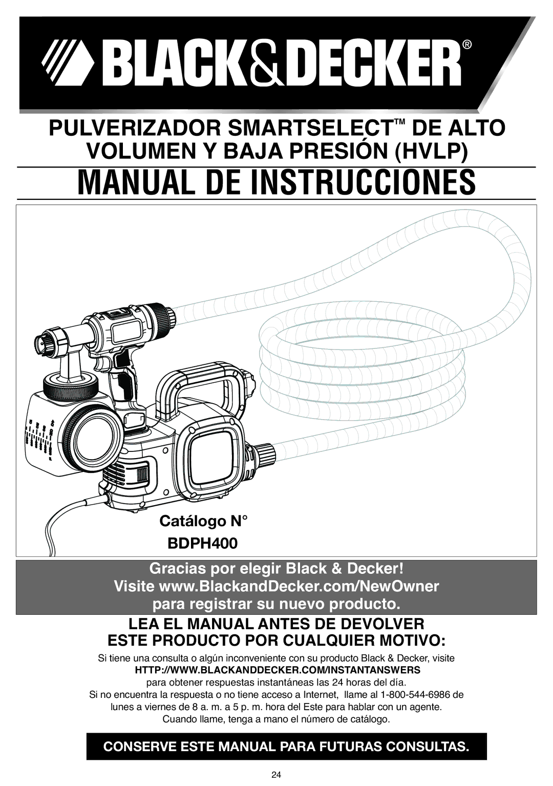 Black & Decker BDPH400 instruction manual Manual DE Instrucciones 