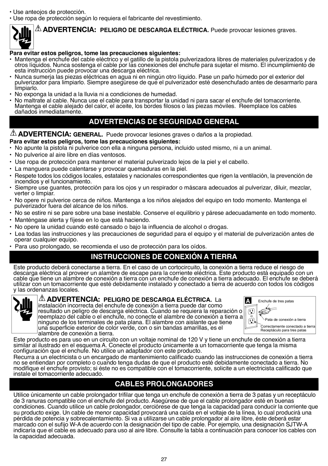 Black & Decker BDPH400 Instrucciones DE Conexión a Tierra, Estos peligros, tome las precauciones siguientes 