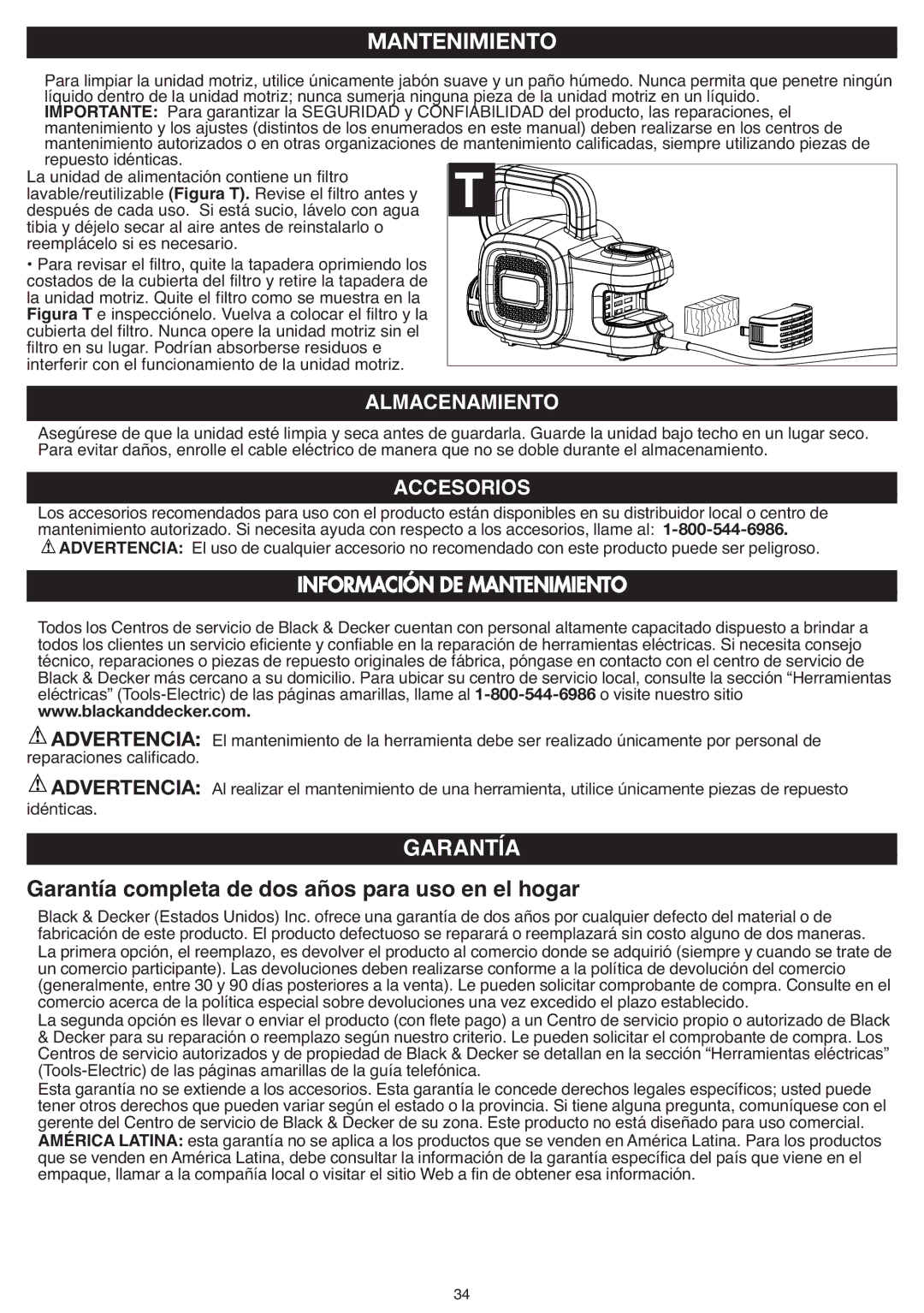 Black & Decker BDPH400 instruction manual Almacenamiento, Accesorios, Interferir con el funcionamiento de la unidad motriz 