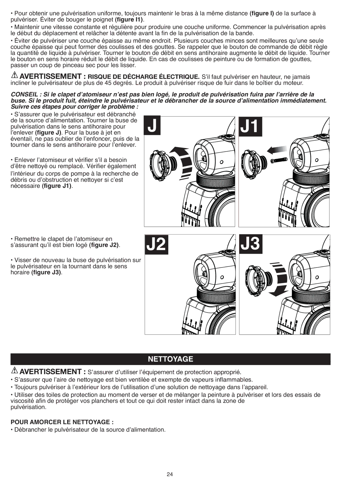 Black & Decker BDPS200 instruction manual Horaire figure J3, Pour Amorcer LE Nettoyage 