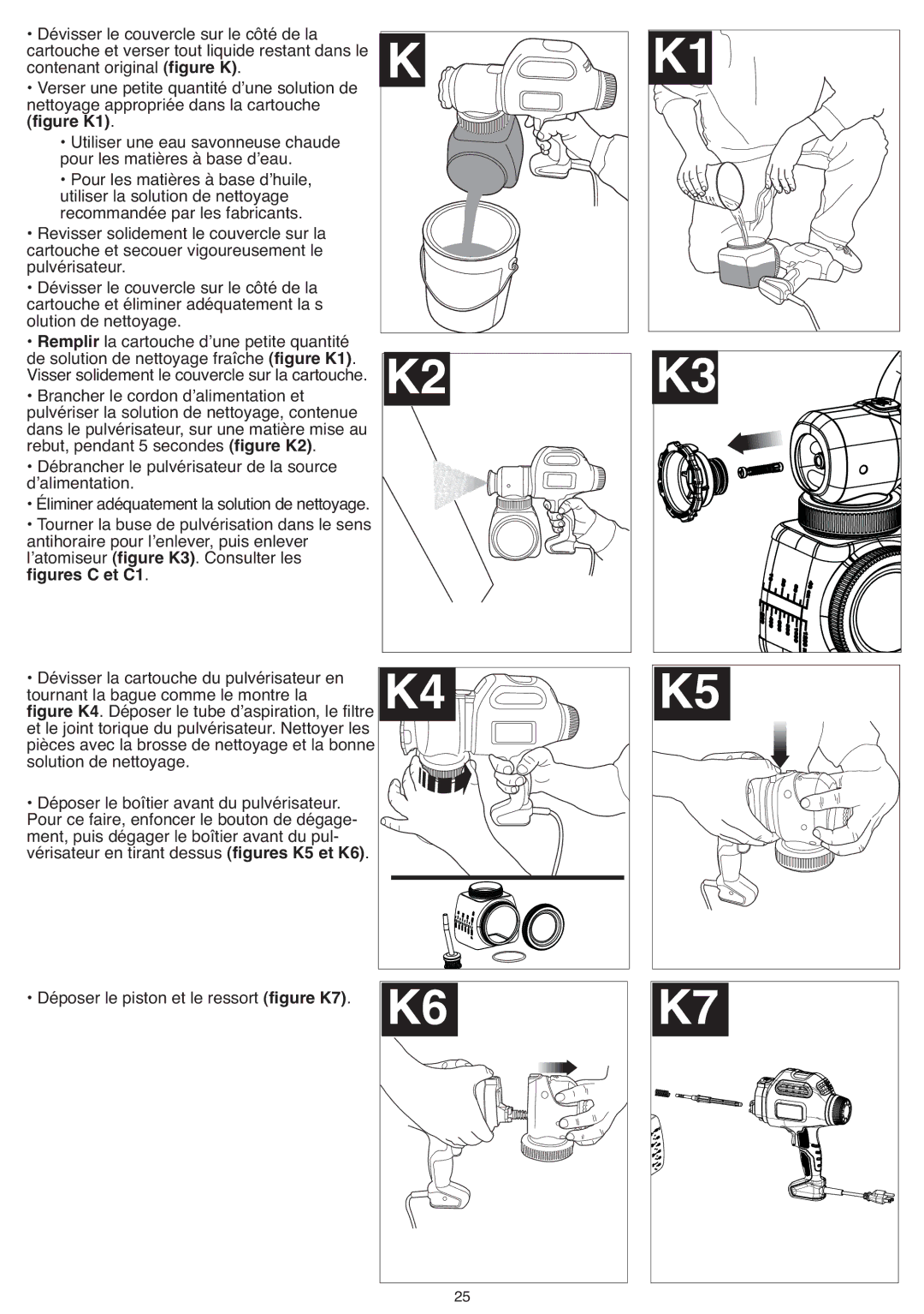 Black & Decker BDPS200 instruction manual Déposer le piston et le ressort figure K7 