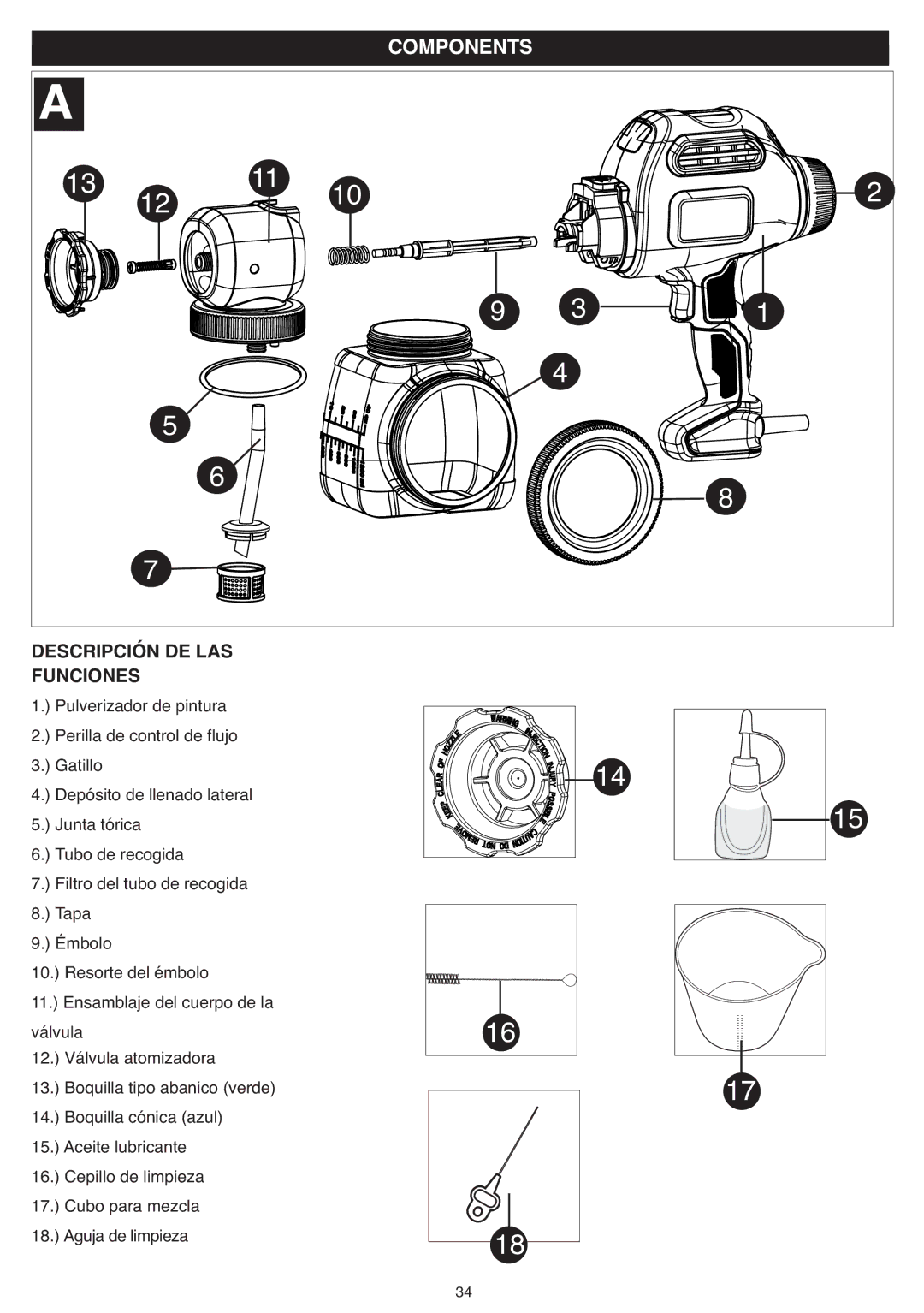 Black & Decker BDPS200 instruction manual Descripción DE LAS Funciones 