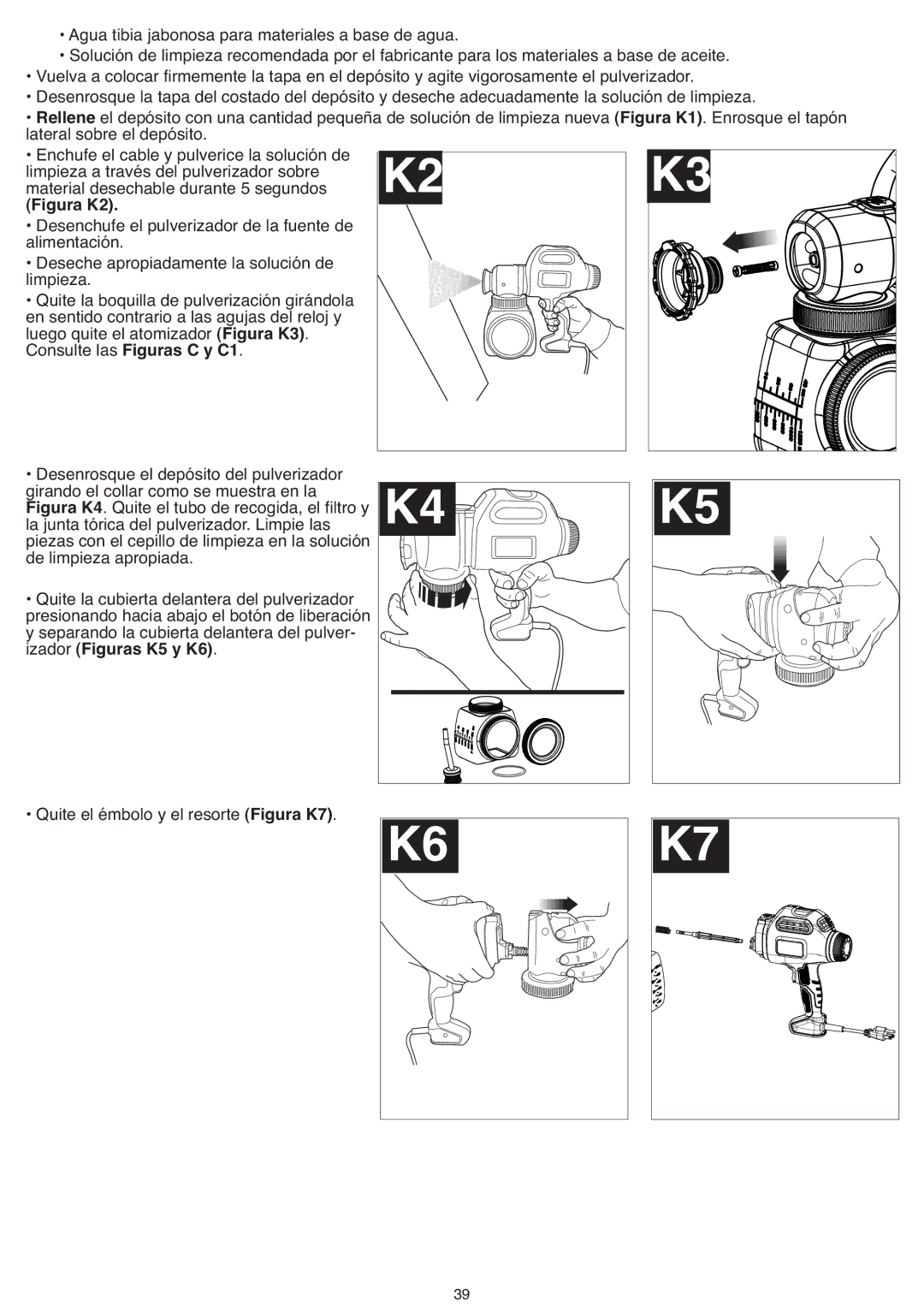 Black & Decker BDPS200 Consulte las Figuras C y C1, De limpieza apropiada, Separando la cubierta delantera del pulver 