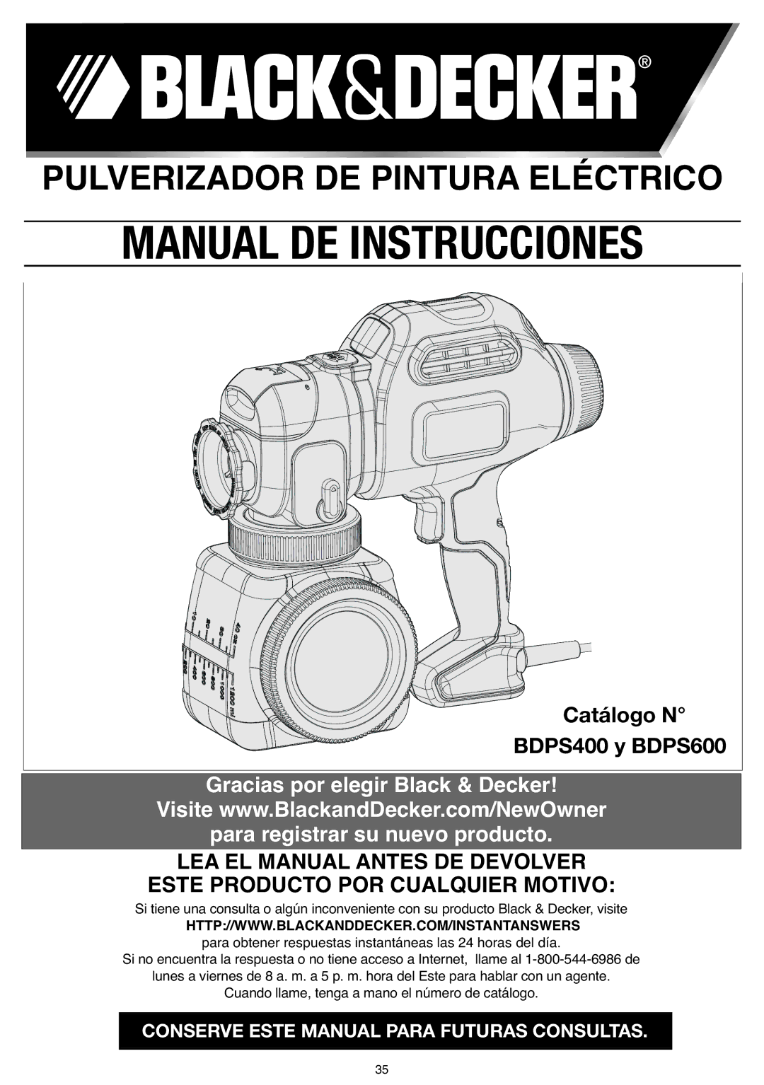 Black & Decker BDPS600K, BDPS400K instruction manual Manual DE Instrucciones 