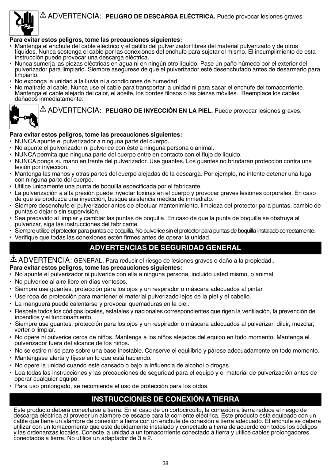 Black & Decker BDPS400K, BDPS600K instruction manual Advertencias DE Seguridad General, Instrucciones DE Conexión a Tierra 