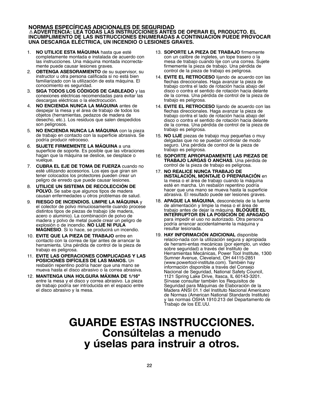 Black & Decker BDSA100 instruction manual Guarde Estas Instrucciones, Normas Específicas Adicionales DE Seguridad 