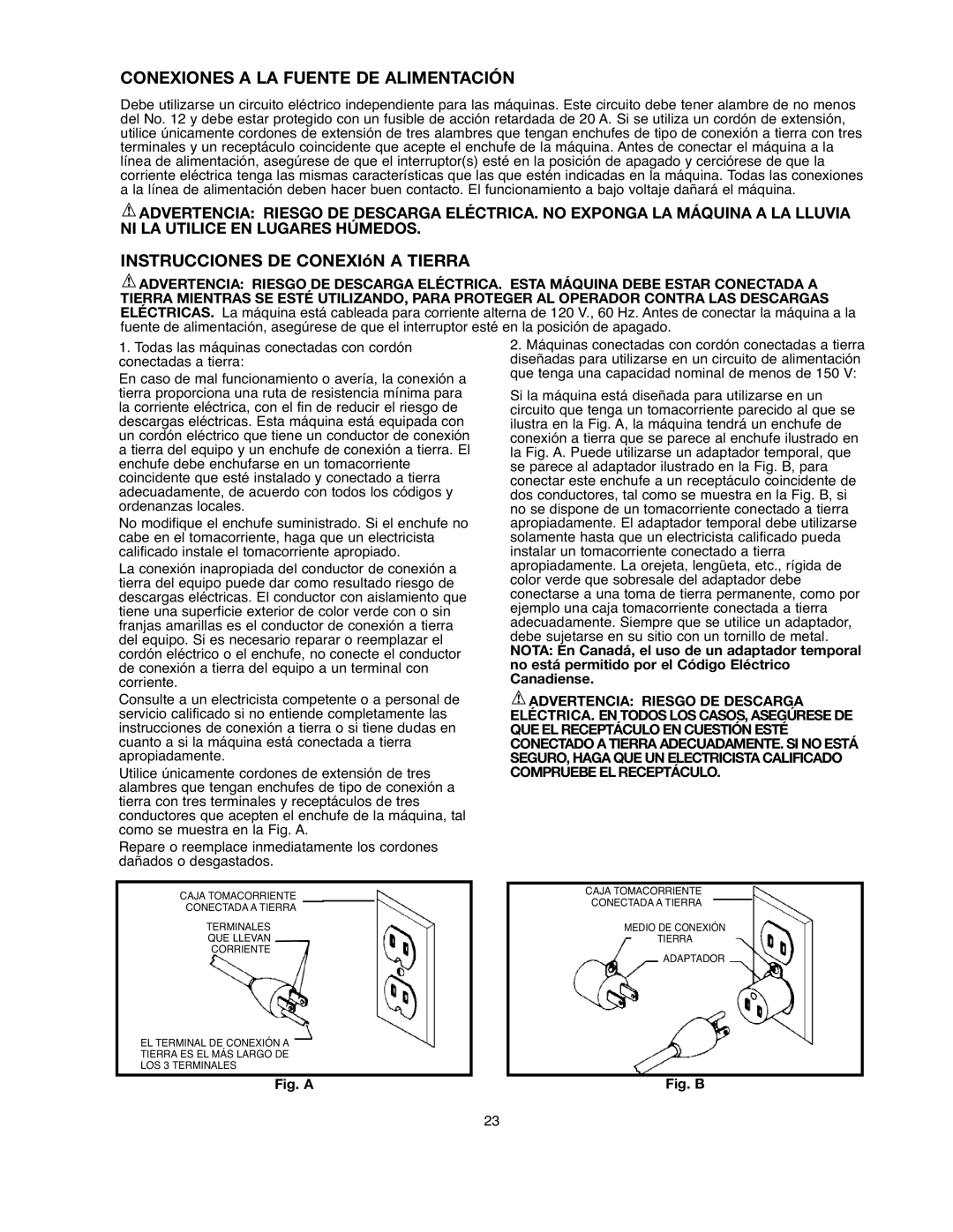 Black & Decker BDSA100 instruction manual Conexiones a LA Fuente DE Alimentación, Instrucciones DE CONEXIóN a Tierra 