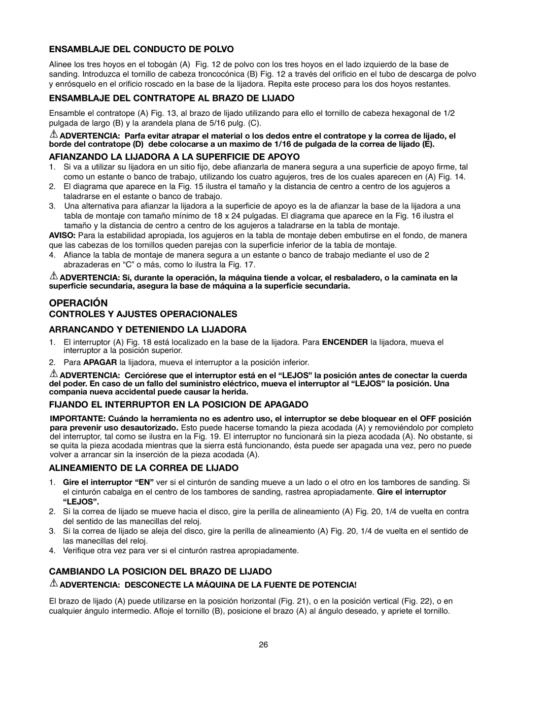 Black & Decker BDSA100 instruction manual Operación 