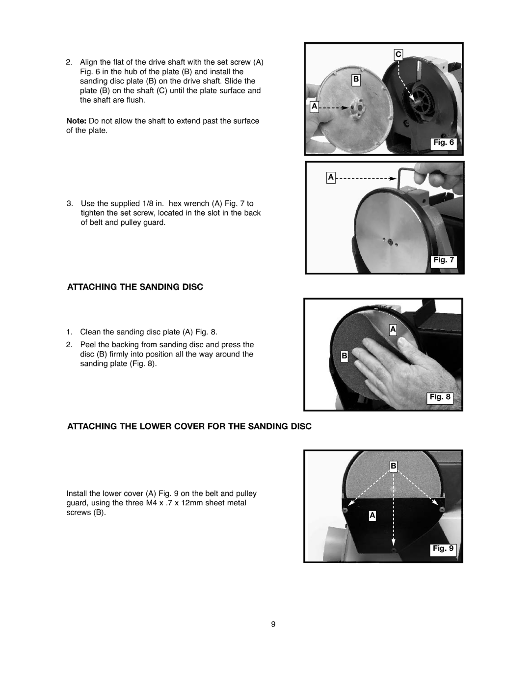 Black & Decker BDSA100 instruction manual Attaching the Sanding Disc, Attaching the Lower Cover for the Sanding Disc 