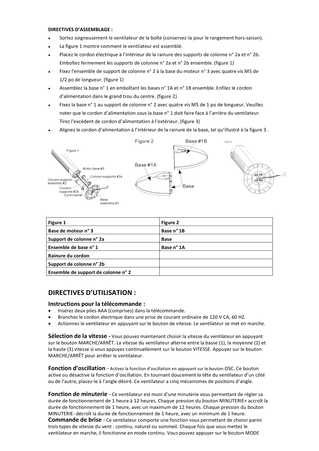 Black & Decker BDTF4200R instruction manual Instructions pour la télécommande, Directives D’ASSEMBLAGE 