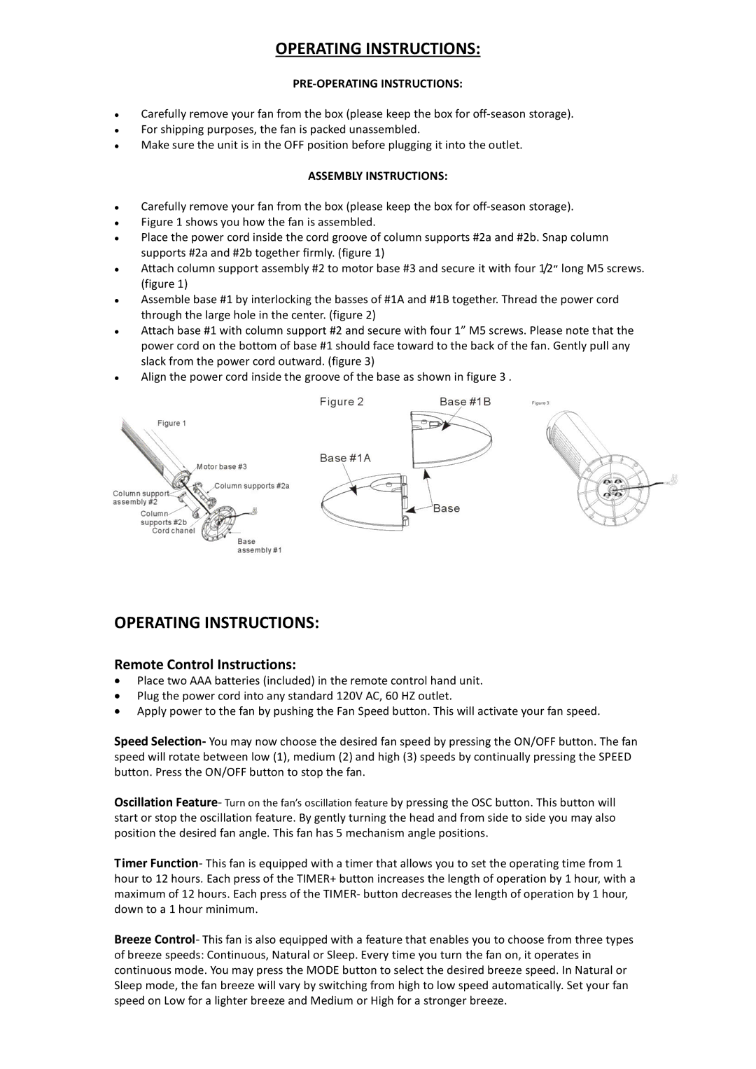 Black & Decker BDTF4200R instruction manual Operating Instructions, Remote Control Instructions, PRE-OPERATING Instructions 