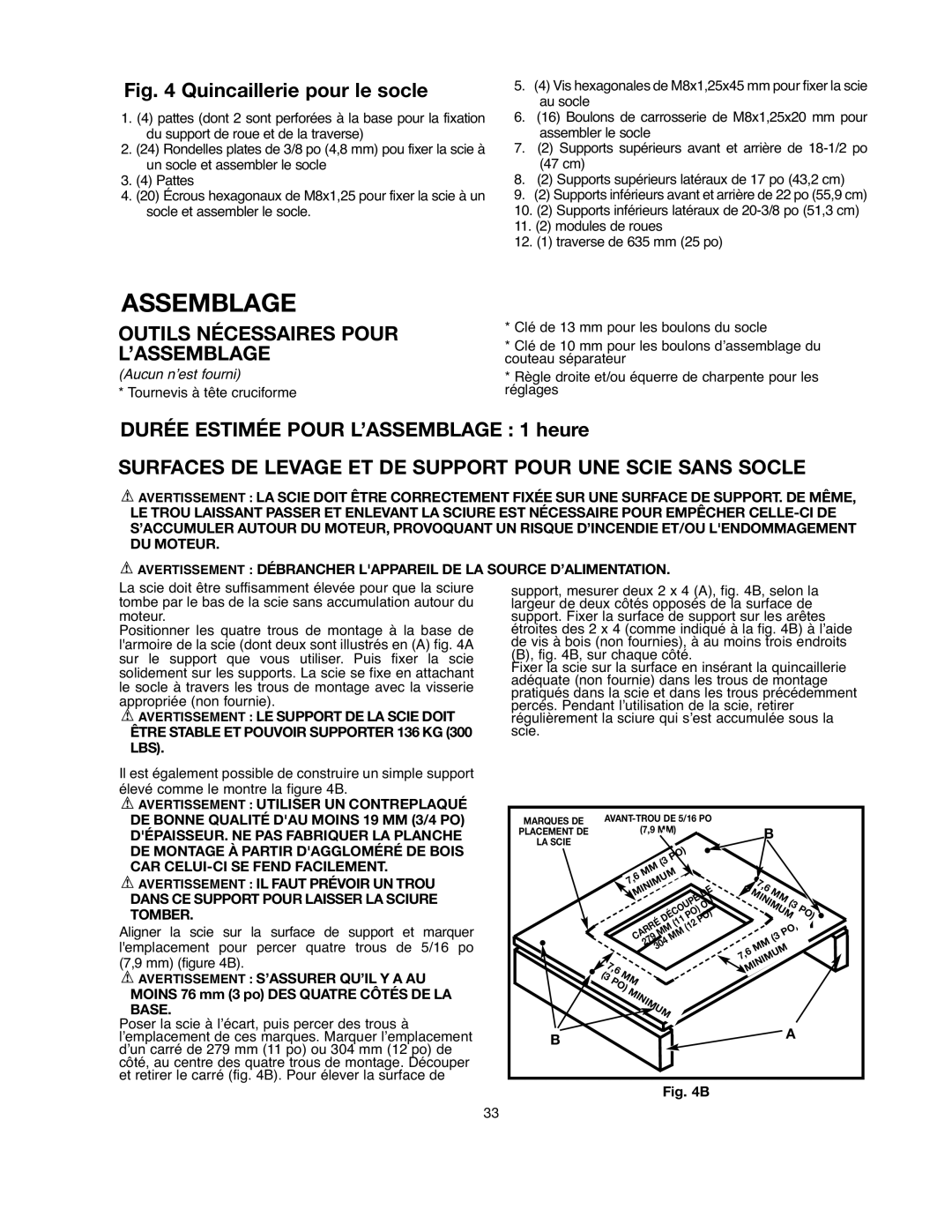 Black & Decker 90528116, BDTS200 instruction manual Assemblage, Outils Nécessaires Pour L’ASSEMBLAGE 