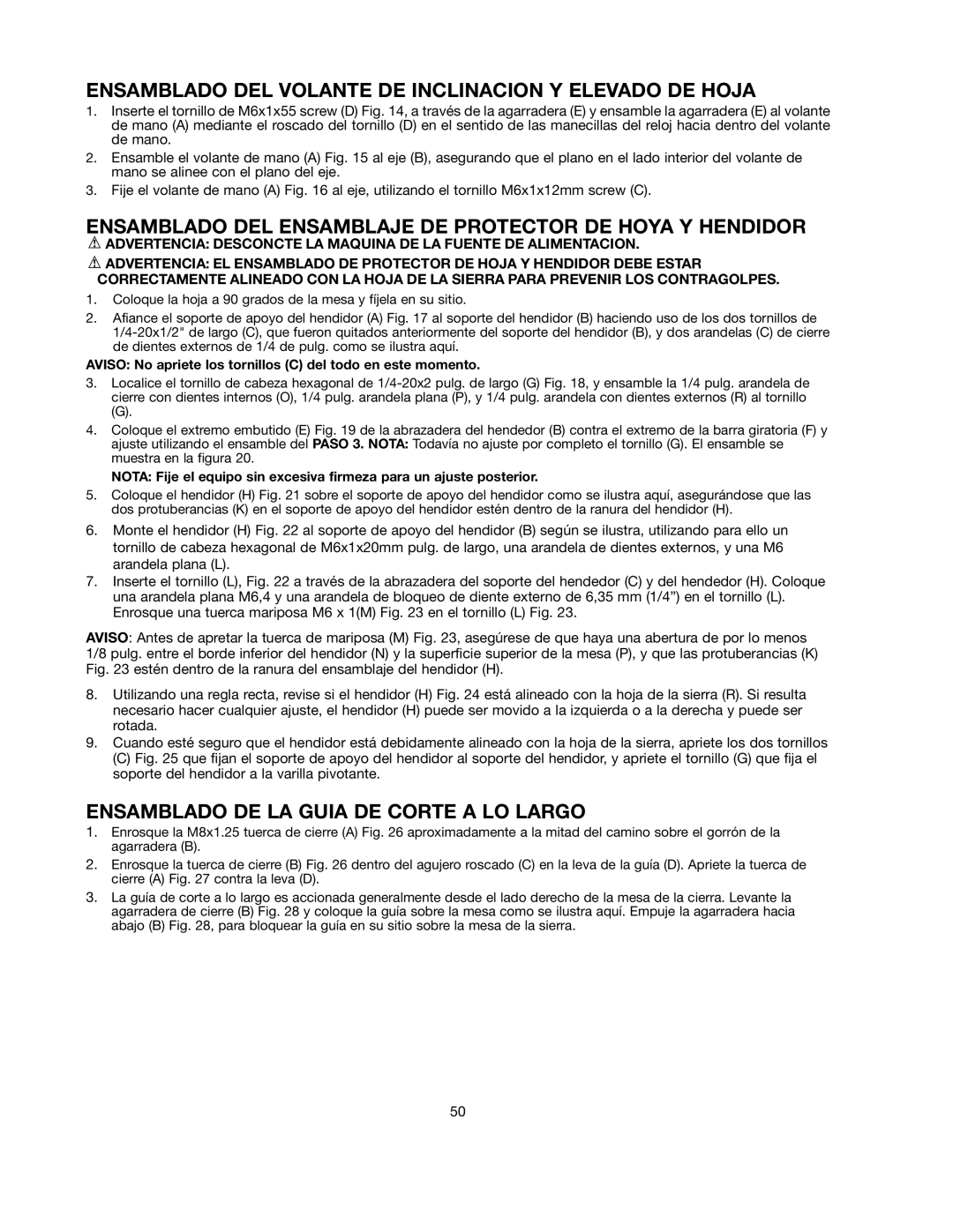 Black & Decker BDTS200 Ensamblado DEL Volante DE Inclinacion Y Elevado DE Hoja, Ensamblado DE LA Guia DE Corte a LO Largo 