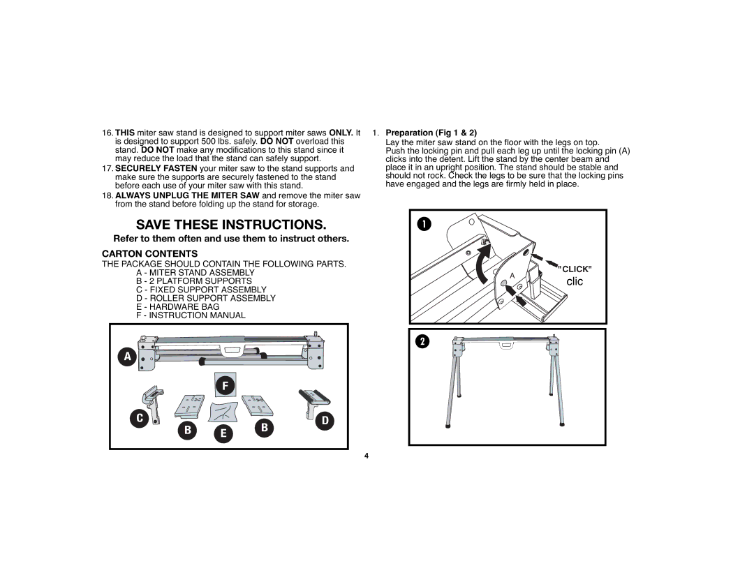 Black & Decker BDWS100 instruction manual Clic 