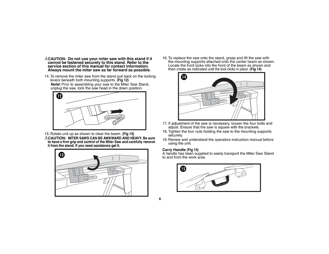 Black & Decker BDWS100 instruction manual Carry Handle Fig 