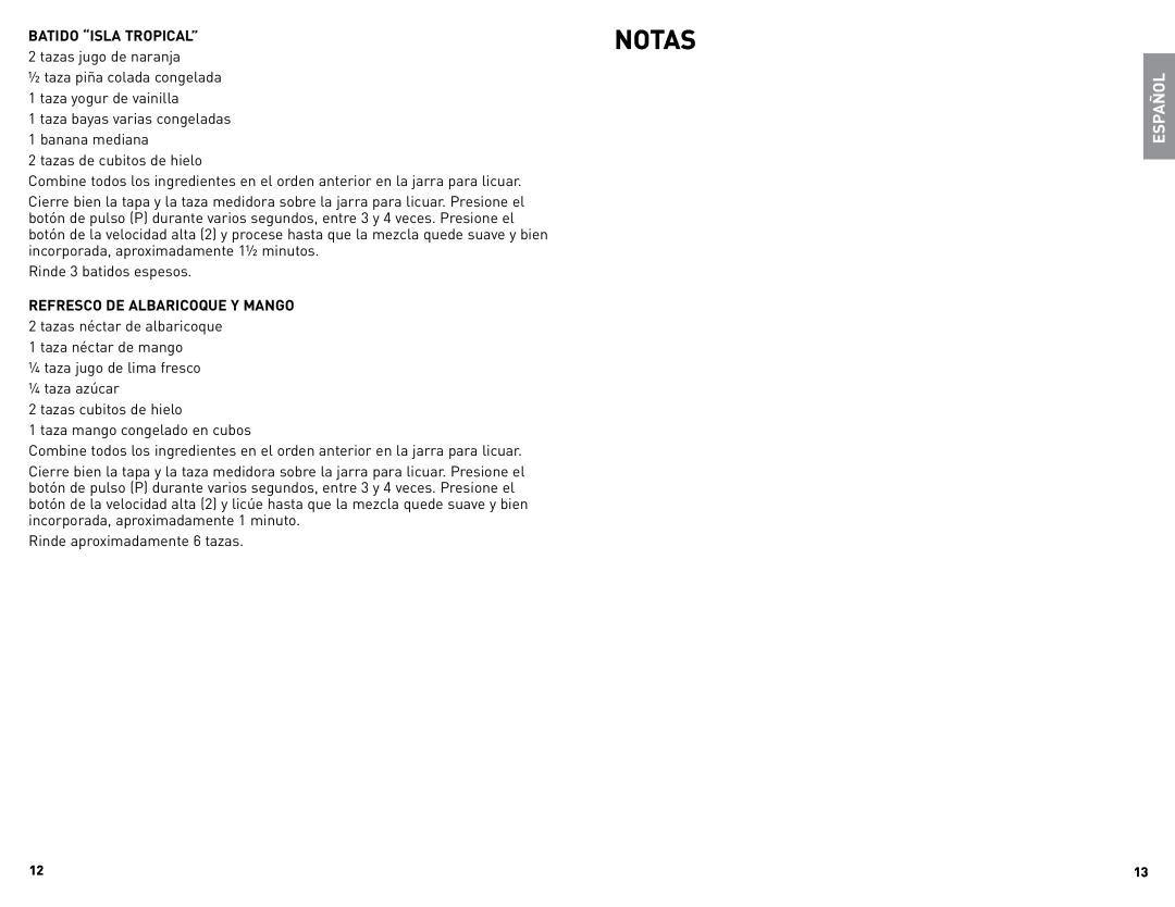 Black & Decker BLBD25LAUC manual Notas, Español 