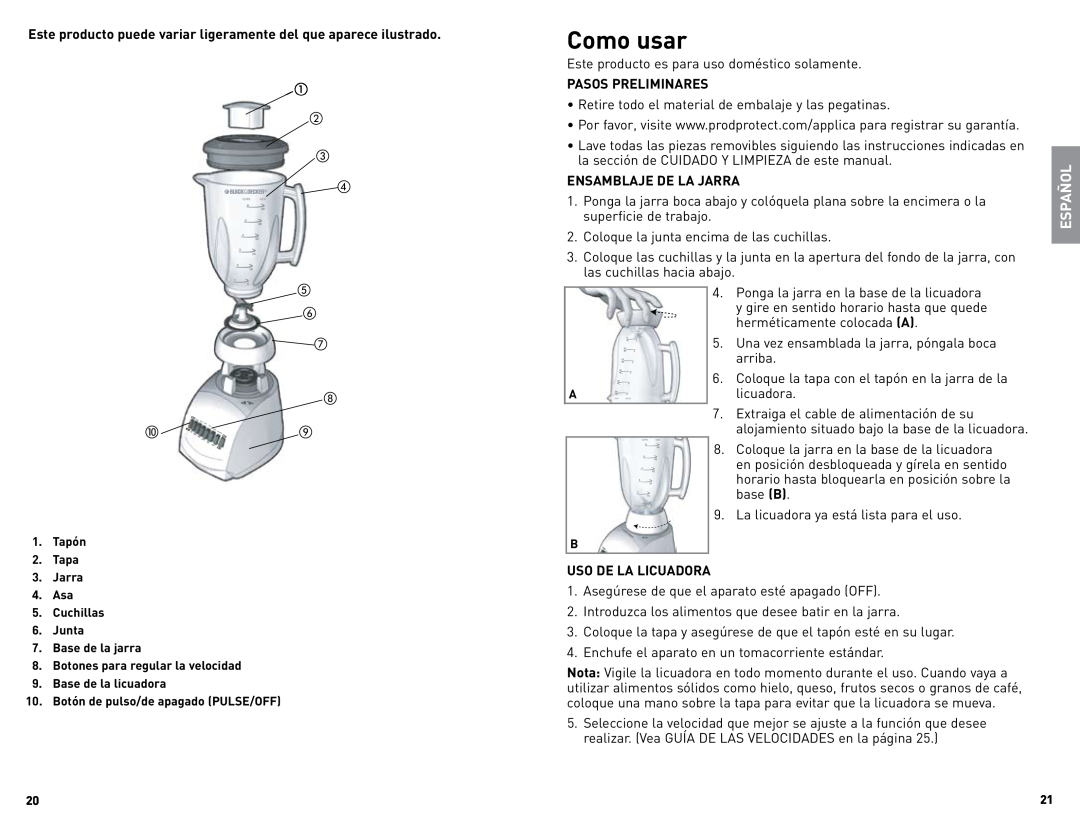 Black & Decker BLC12650HUC manual Como usar, Español 