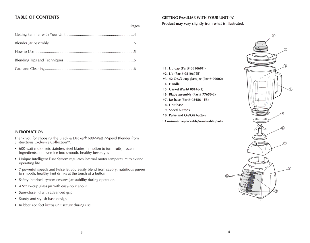 Black & Decker BLP7600BDC manual Table of Contents 