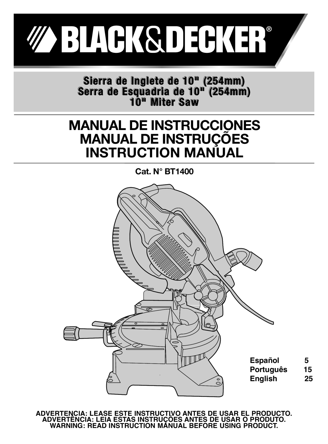 Black & Decker instruction manual Cat. N BT1400 