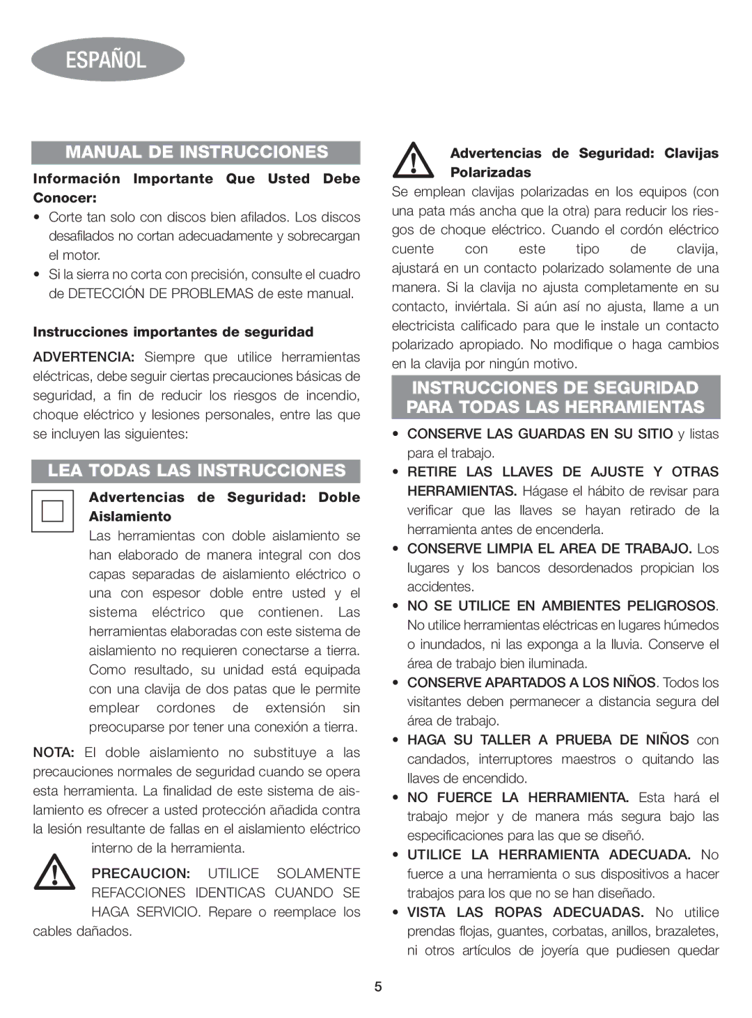 Black & Decker BT1400 instruction manual Manual DE Instrucciones, LEA Todas LAS Instrucciones 