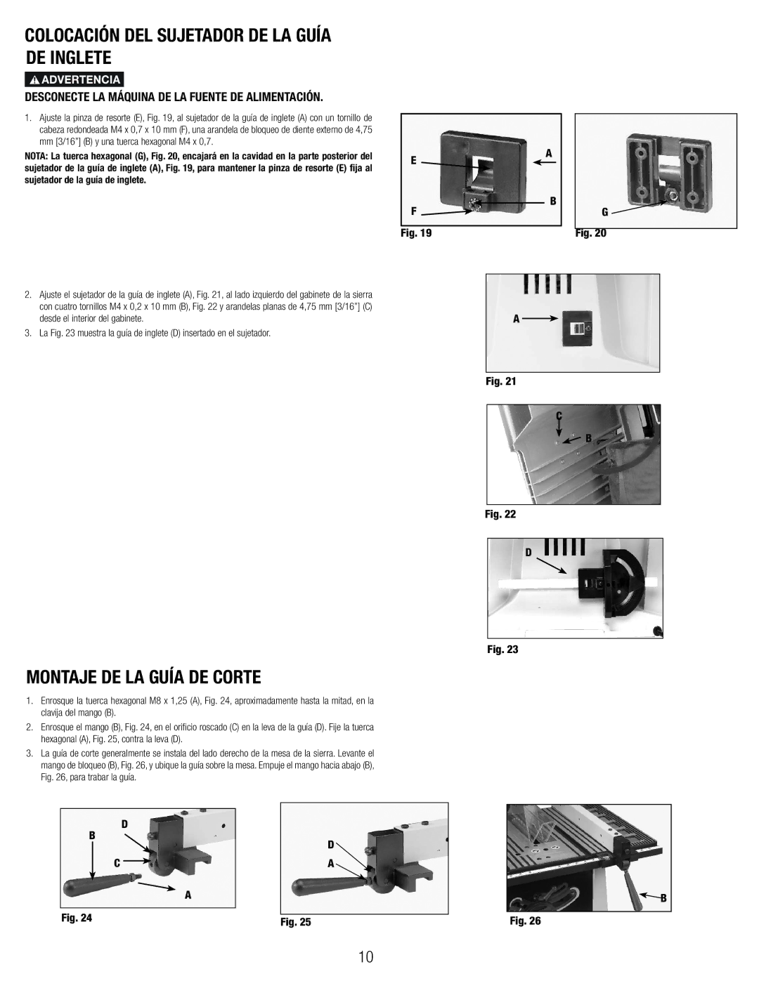 Black & Decker BT1800, 90544326 manual Colocación DEL Sujetador DE LA Guía DE Inglete, Montaje DE LA Guía DE Corte 