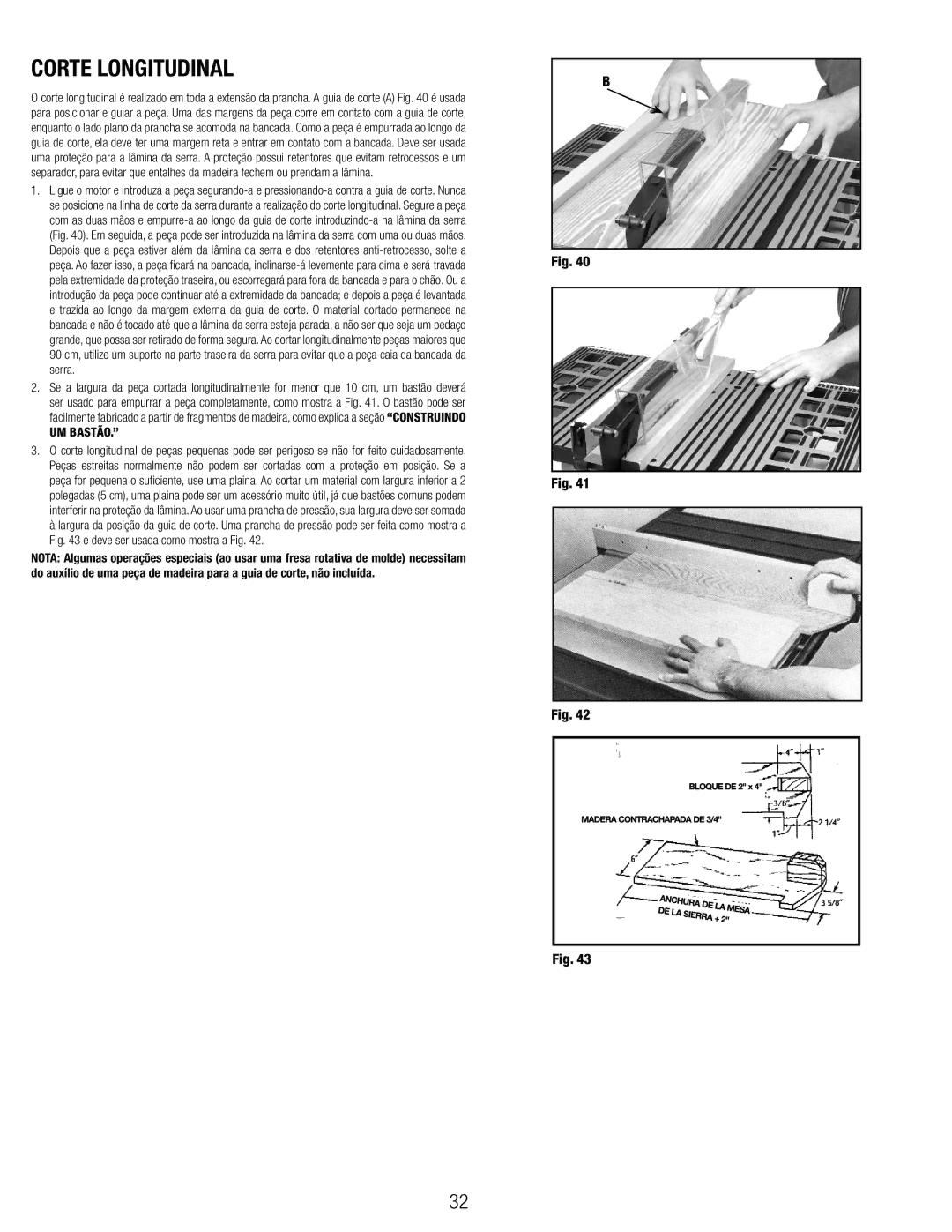 Black & Decker BT1800, 90544326 manual Corte Longitudinal 