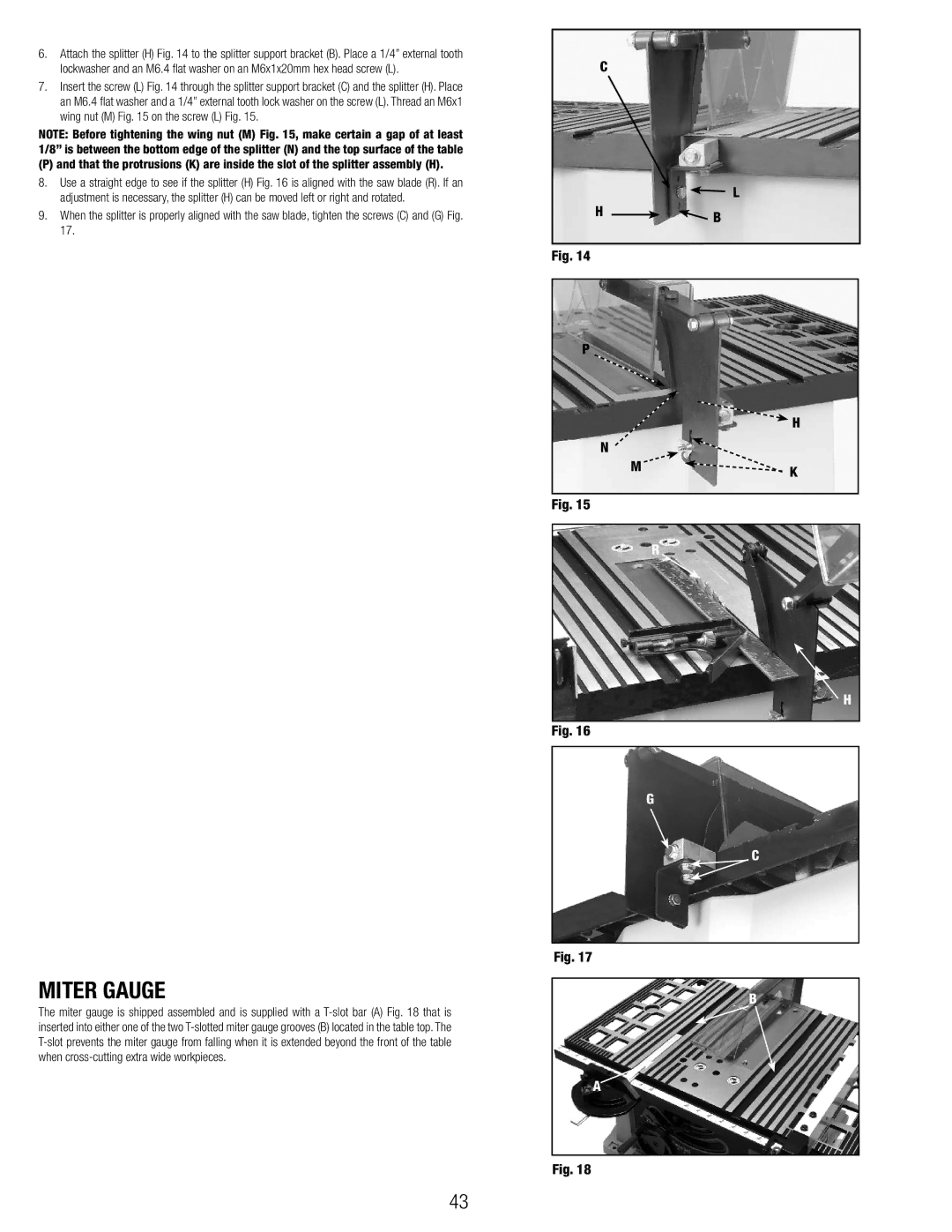 Black & Decker 90544326, BT1800 manual Miter Gauge 