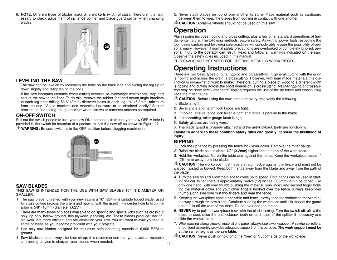 Black & Decker 606404-00, BT2500 instruction manual Operation, Operating Instructions 