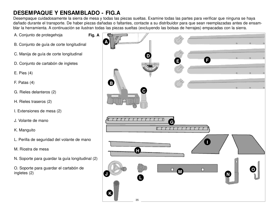 Black & Decker 606404-00, BT2500 instruction manual Desempaque Y Ensamblado FIG.A 