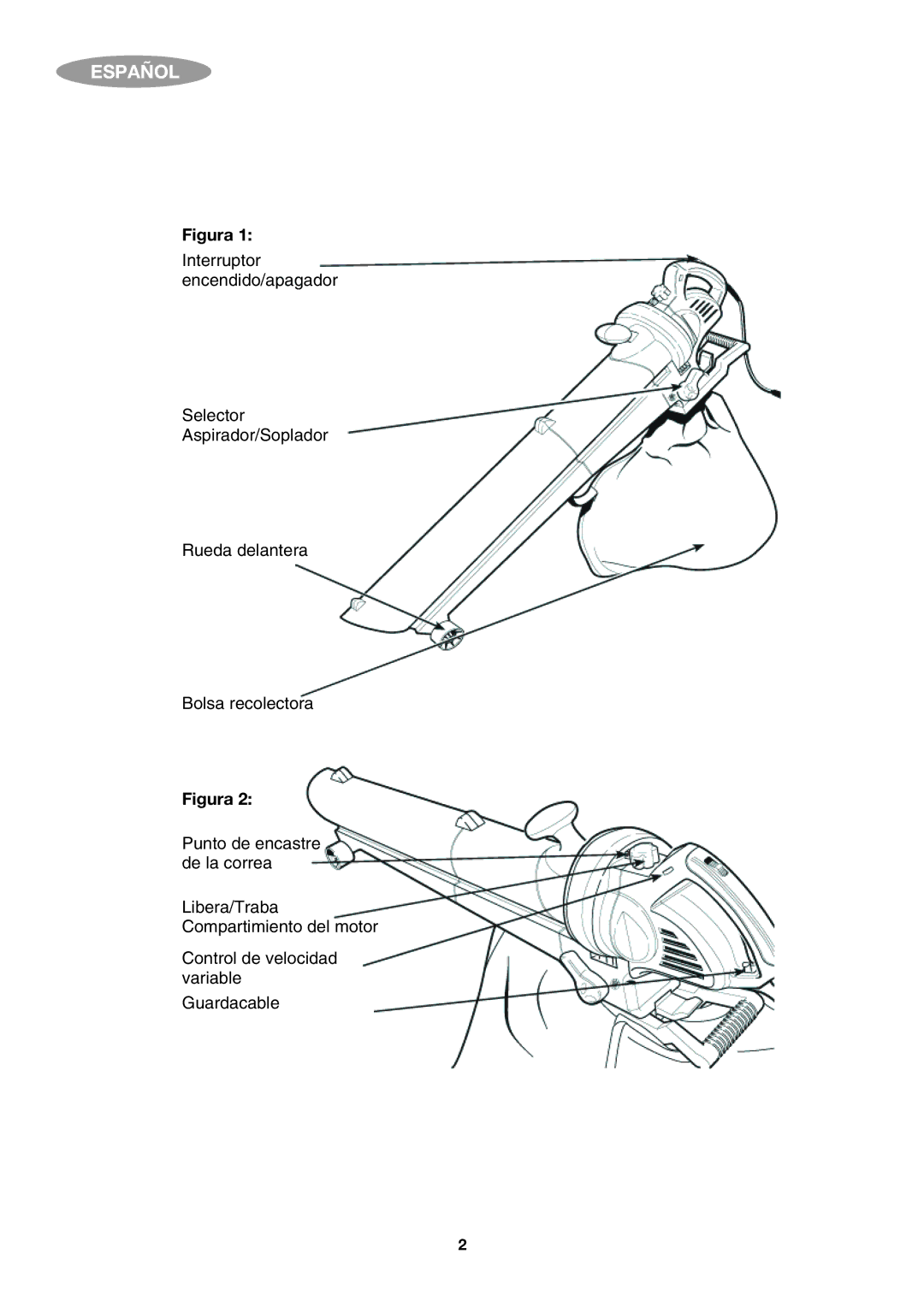 Black & Decker BV2200 instruction manual Español 