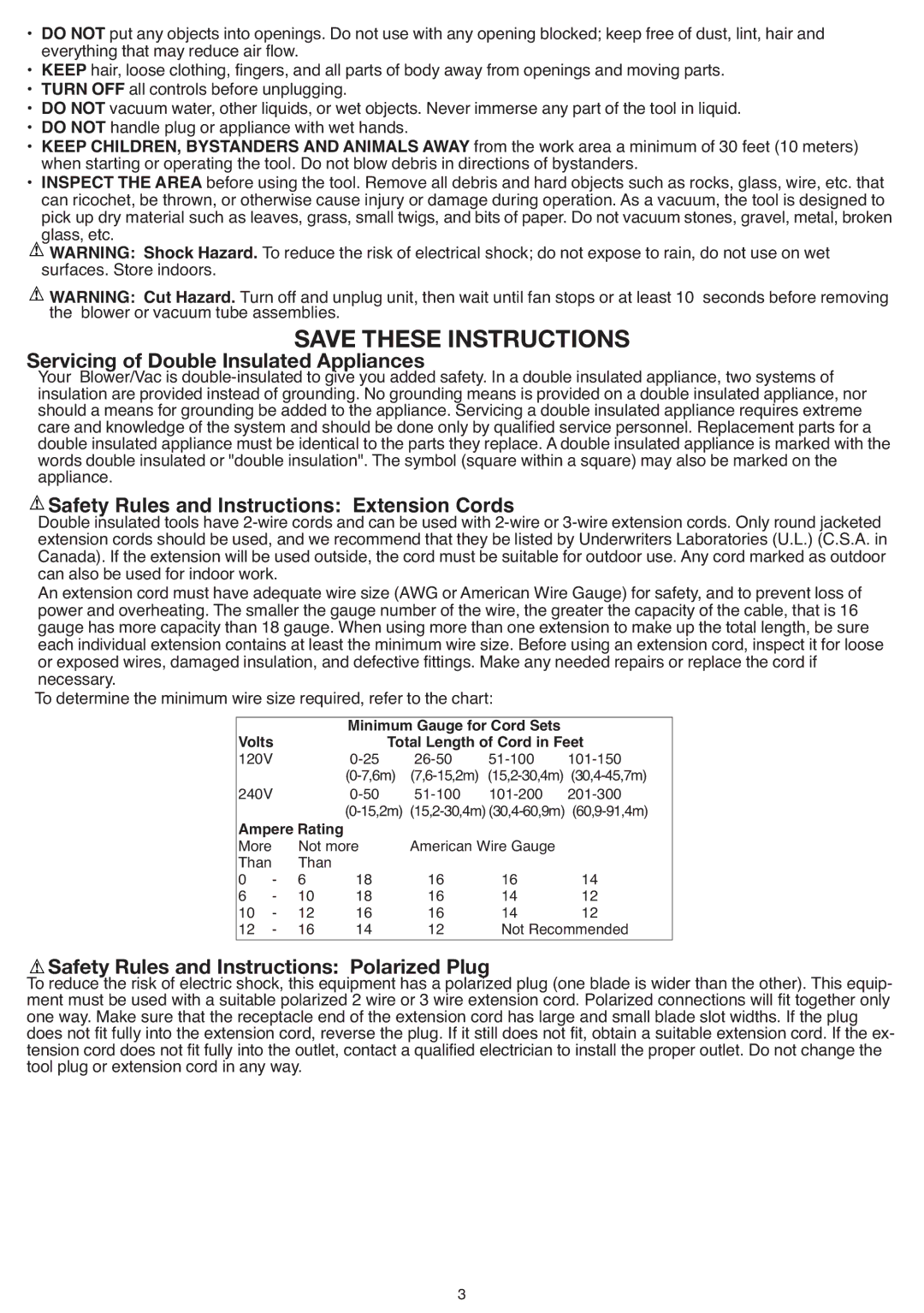 Black & Decker BV3600R instruction manual Servicing of Double Insul Ted Appliances 