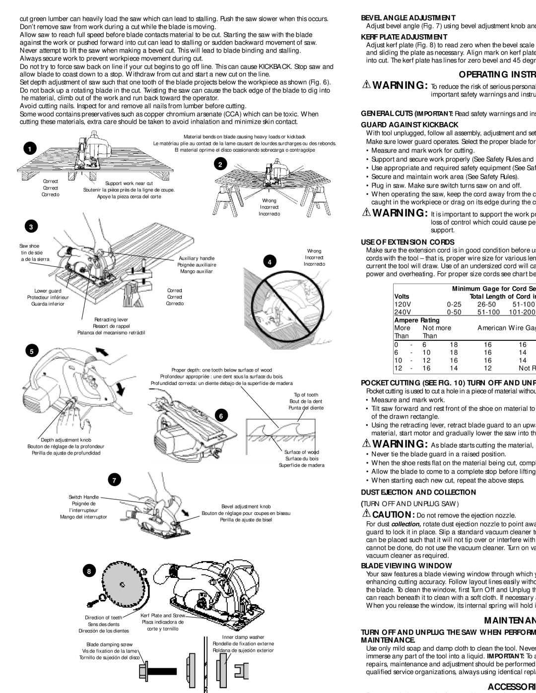 Black & Decker C2020, 383004-01 instruction manual Maintenan 