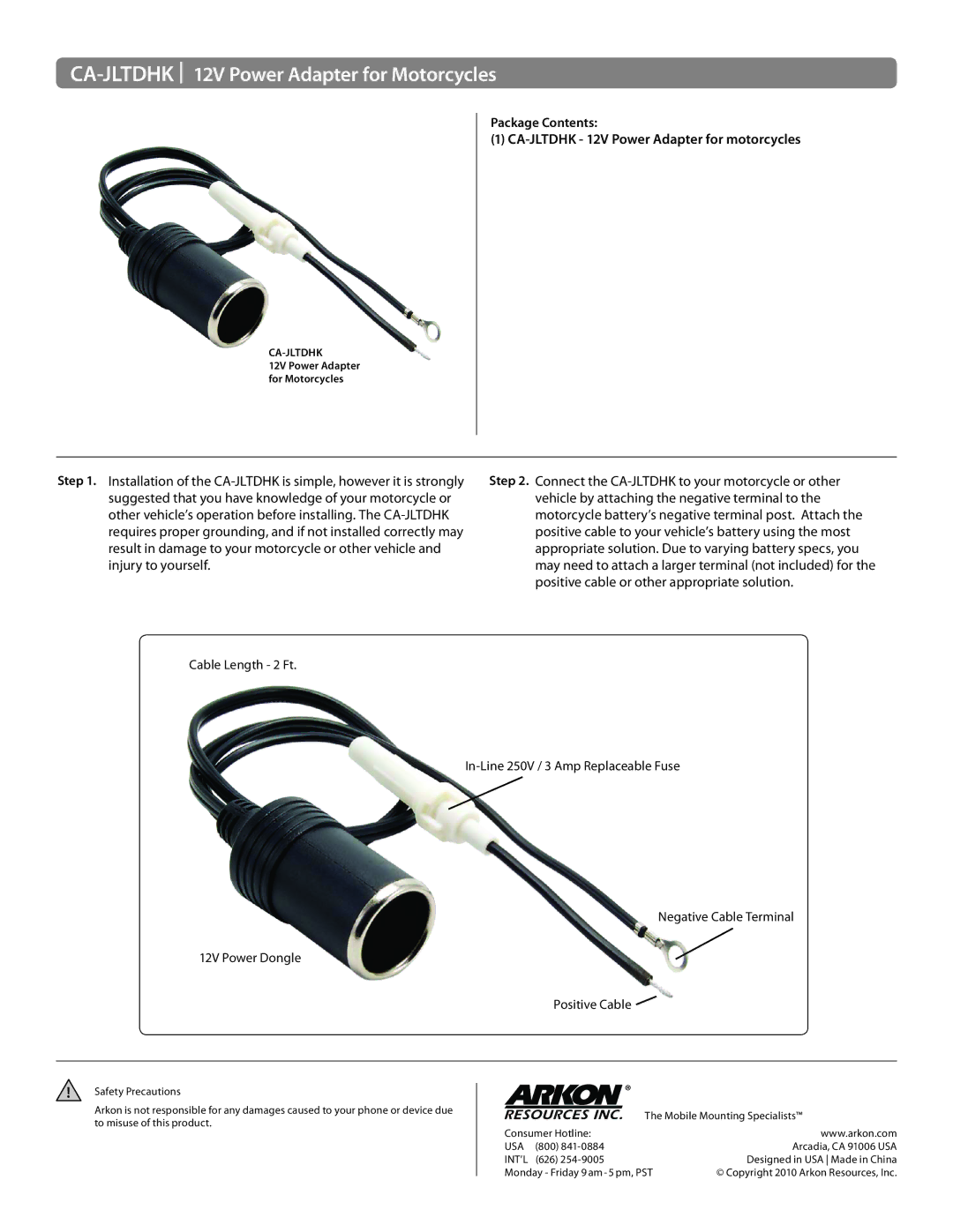 Black & Decker CA-JLTDHK manual Package Contents 